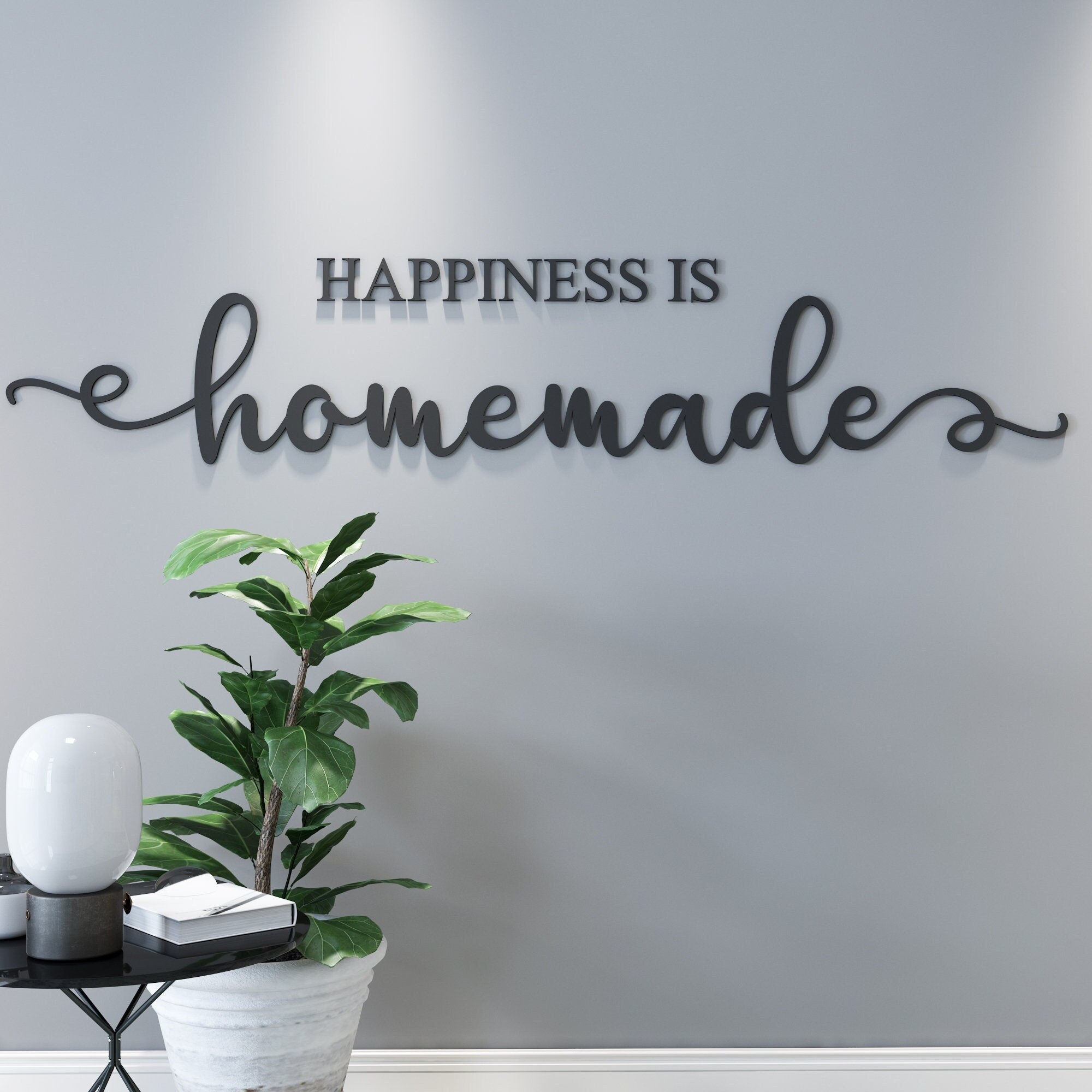 Happiness is homemade, Inspirational Wall Art, Sign for your Kitchen Decor, Lettering Art, Dining Room Quote, SKU:HAHO-0