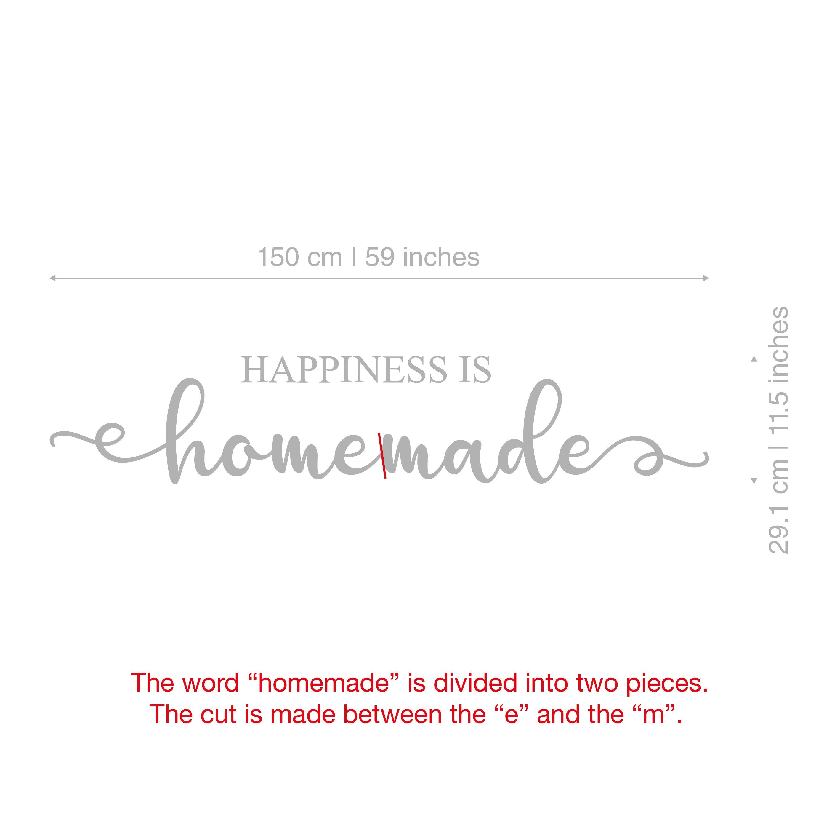 Happiness is homemade, Inspirational Wall Art, Sign for your Kitchen Decor, Lettering Art, Dining Room Quote, SKU:HAHO-2