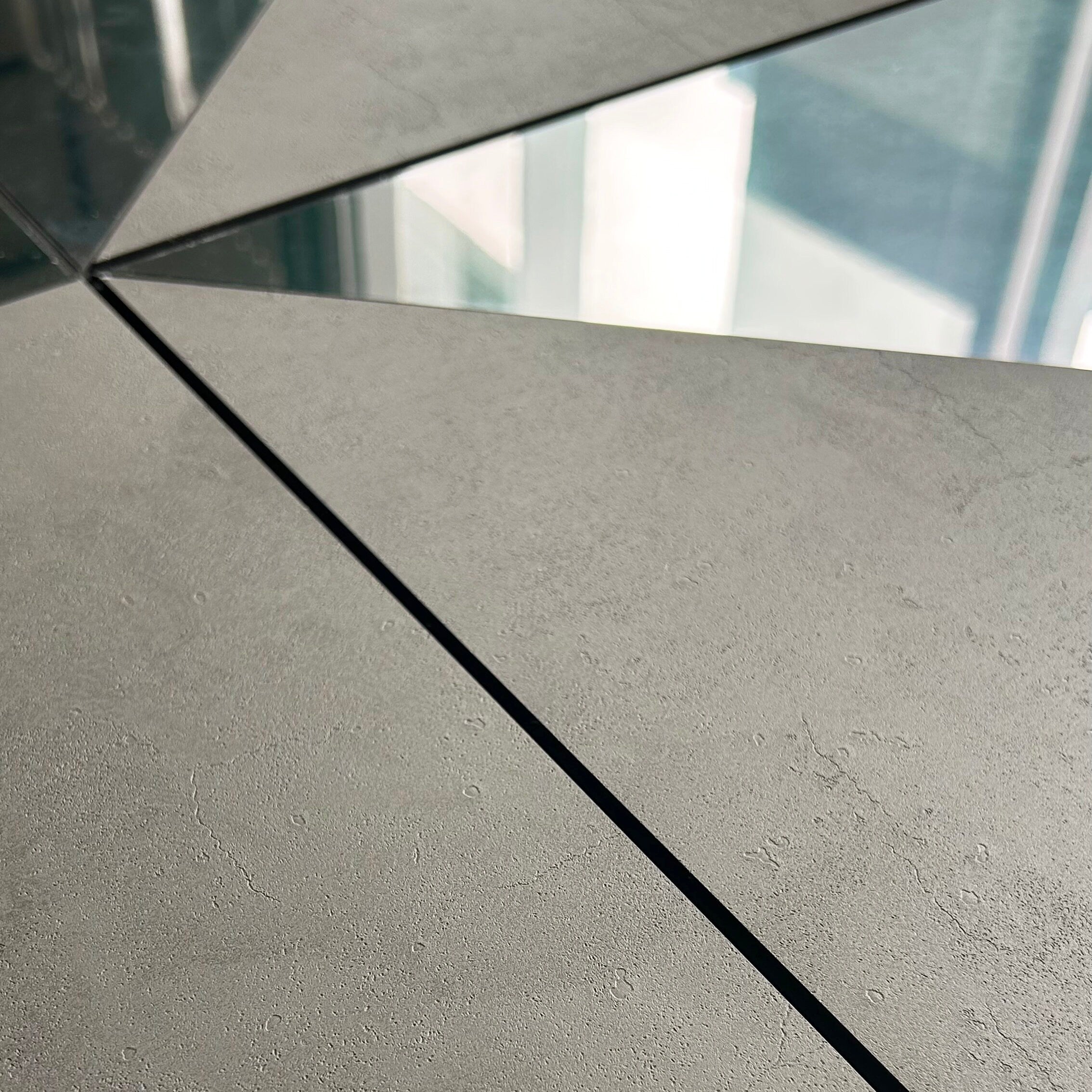 Concrete and Silver Mirror Decorative Panels, 3D Wall Panels, Modern Wall Panels, Large Wall Panels, SKU:WMCP-2