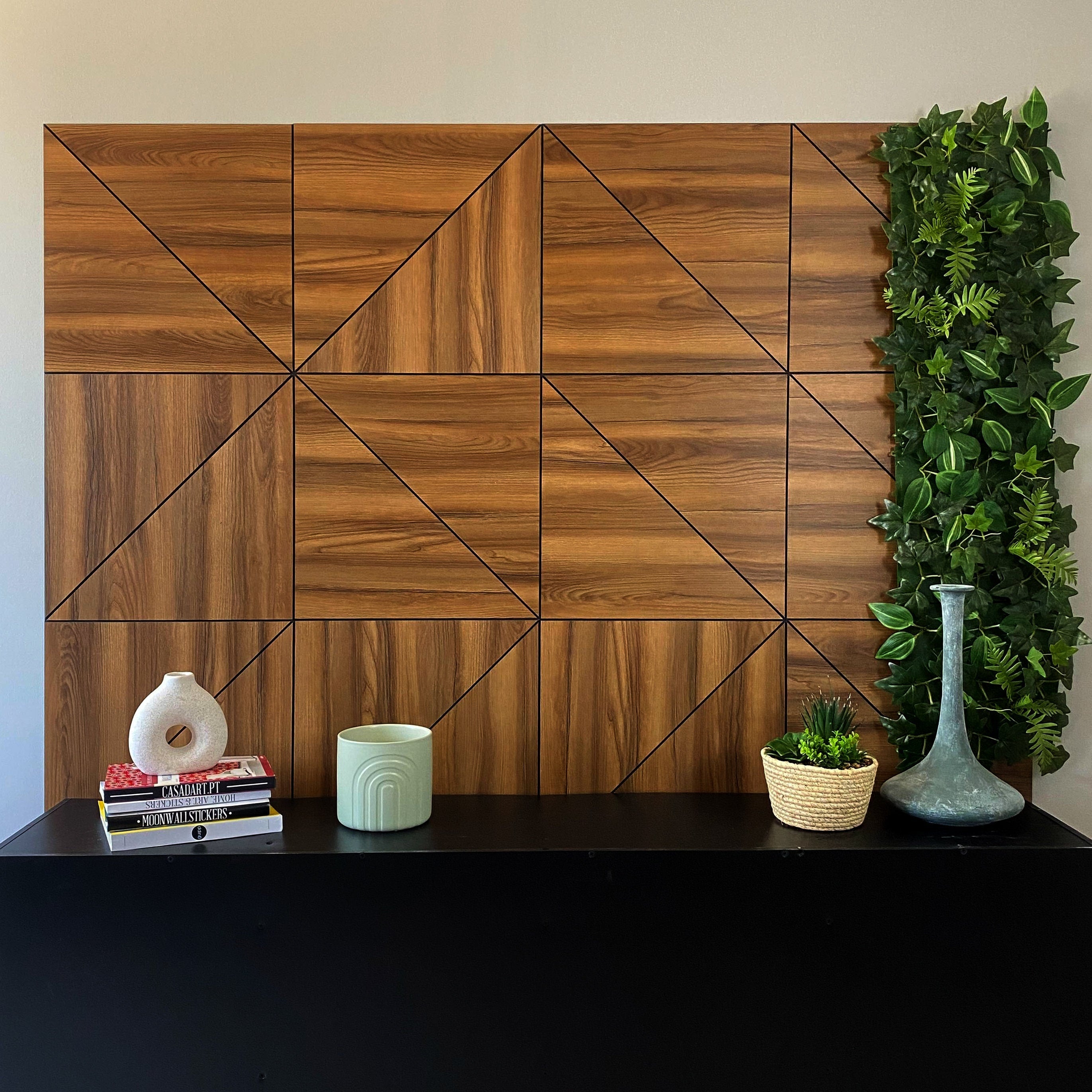 Dark Wood Decorative Panels, Wood Slat Wall Panel, 3D Wall Panels, Easy Installation, SKU:SIWO-3