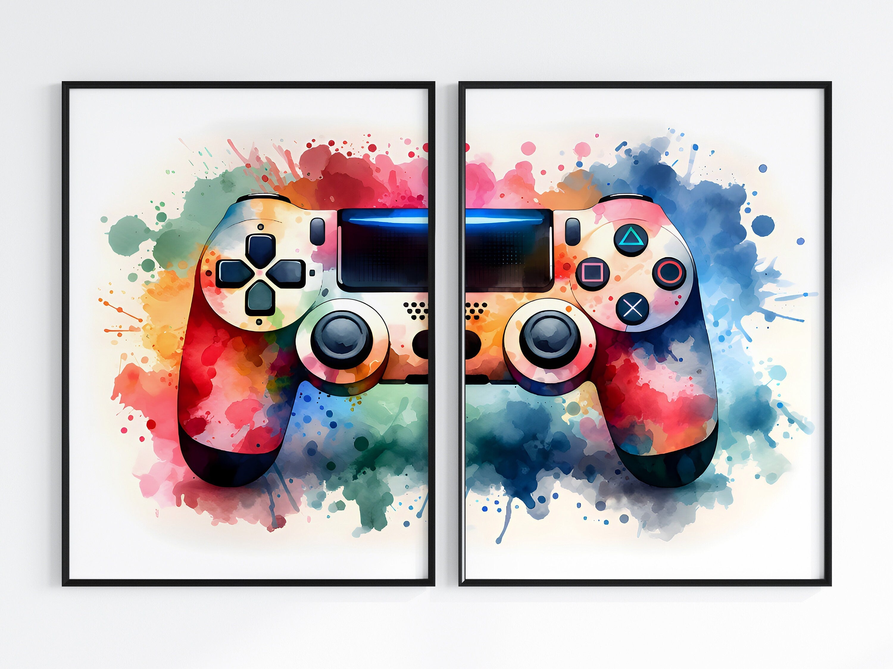 Gaming Poster 2er Set· Gaming Wandkunst · Gaming Raum Deko · Gamer Geschenk · Videospiel · Wand Deko · Esports Spiel·Deko Print· ohne Rahmen-2