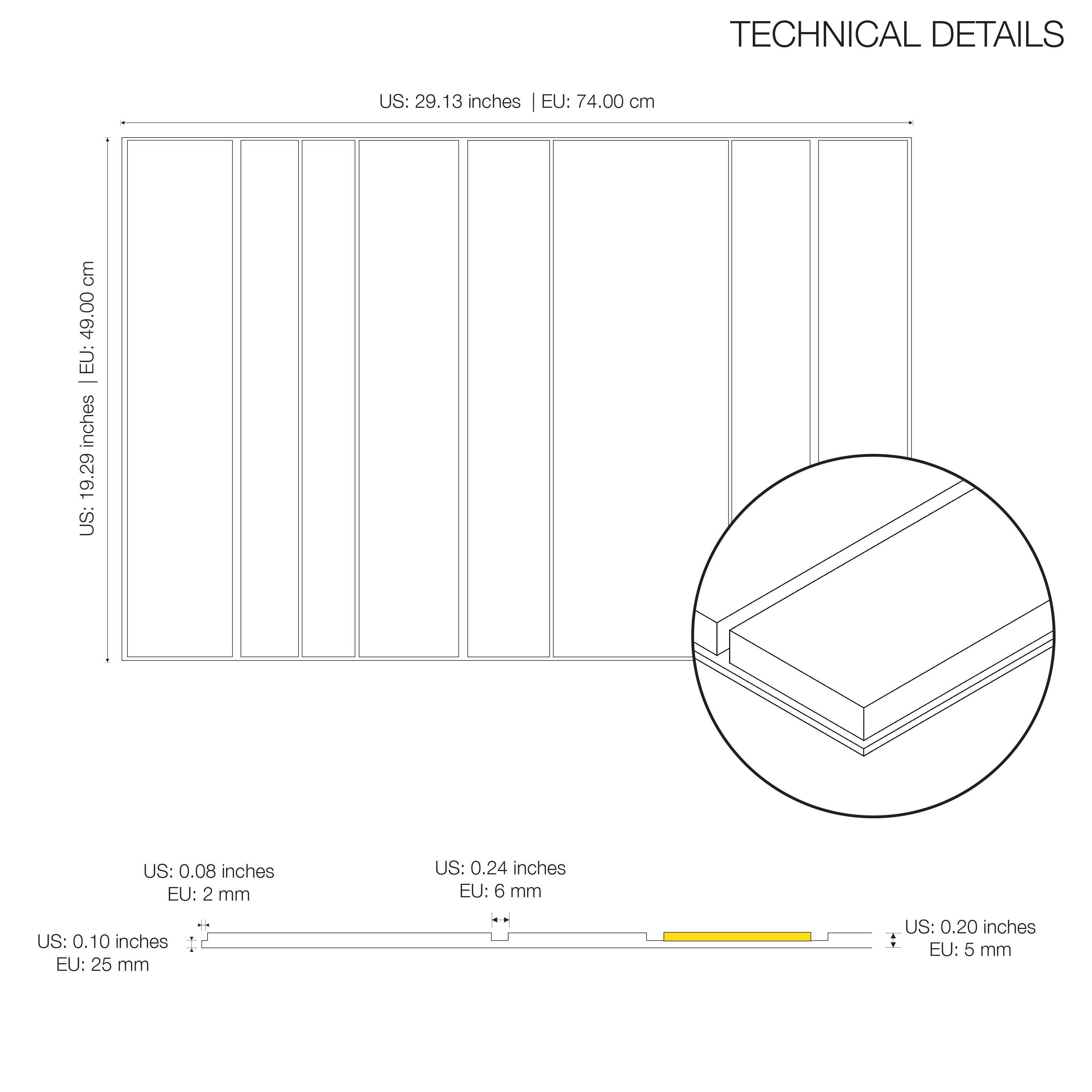 Dark Grey and Gold Mirror Decorative Panels, 3D Wall Panels, Easy Installation, SKU:GGSS-3