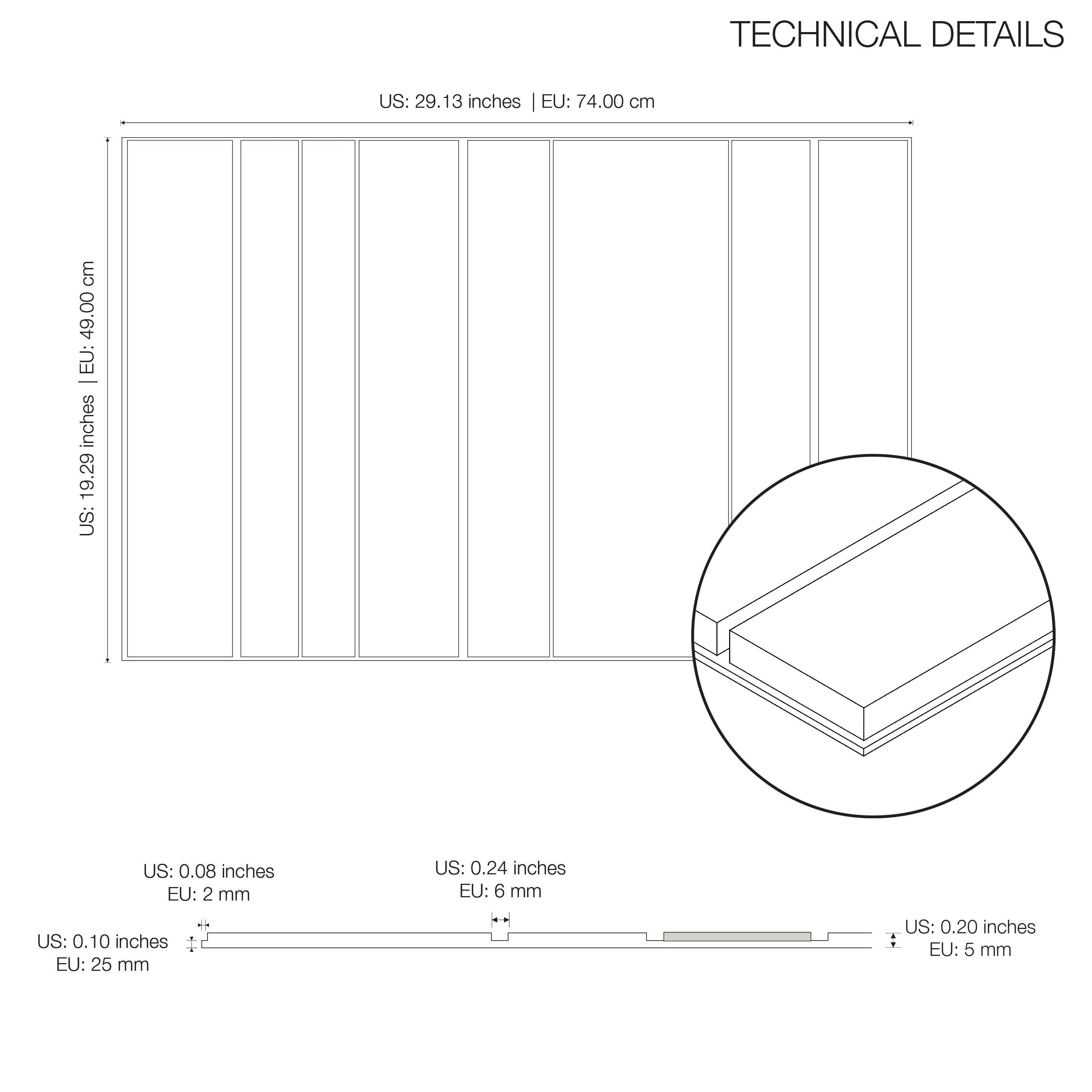 Dark Grey and Silver Mirror Decorative Panels, 3D Wall Panels, Easy Installation, SKU:GSIS-2