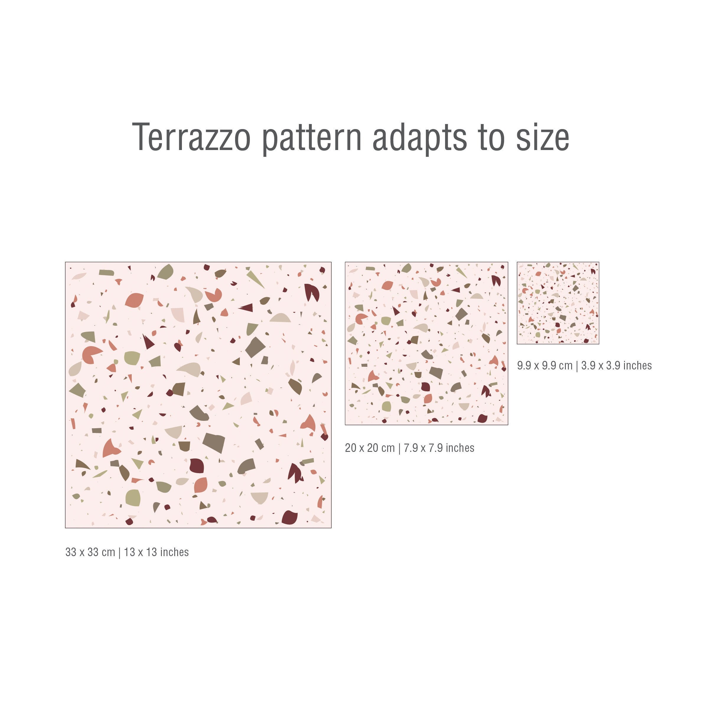 Red White Terrazzo Tile Stickers, Peel & Stick, Tiles for Kitchen/Bathroom, Removable Vinyl, Peel n Stick, Pack of 10, SKU:RWTI-4