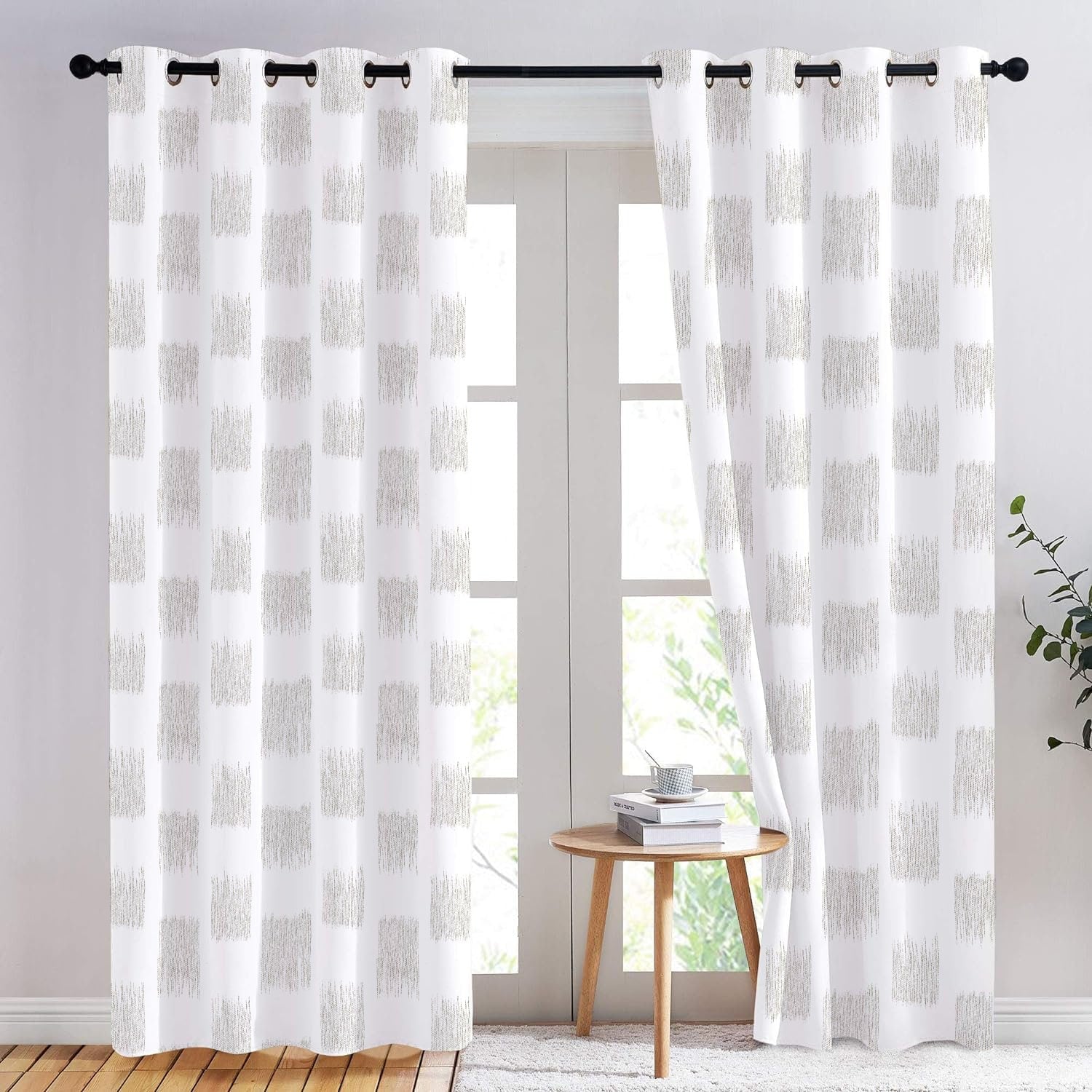 Isabeau - Set of 2 Panels Crewel Embroidered Curtains | Linen Cotton Mix | Fully Embroidered | Lined-0