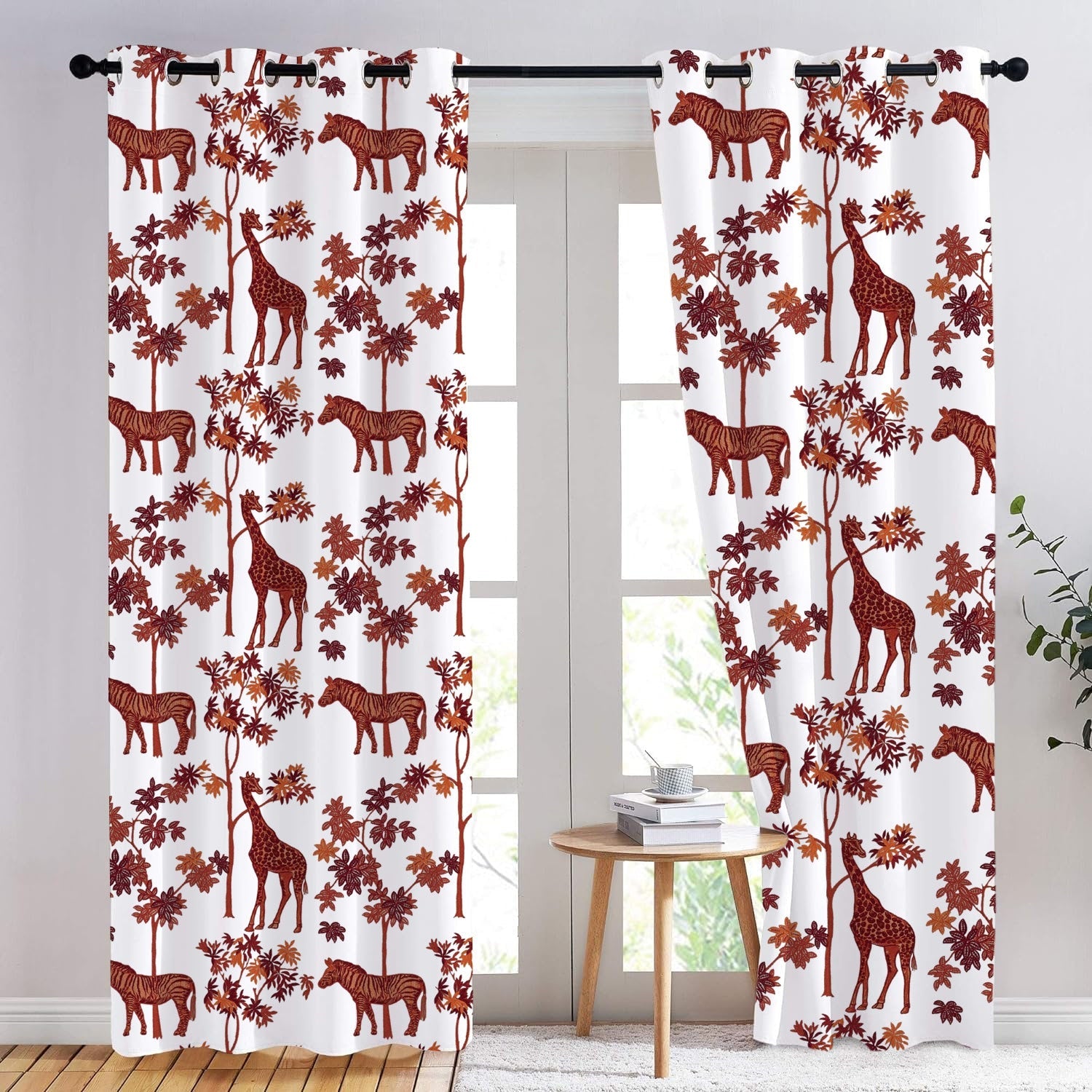 Natalia - Set of 2 Panels Crewel Embroidered Curtains | Linen Cotton Mix | Fully Embroidered | Lined-0