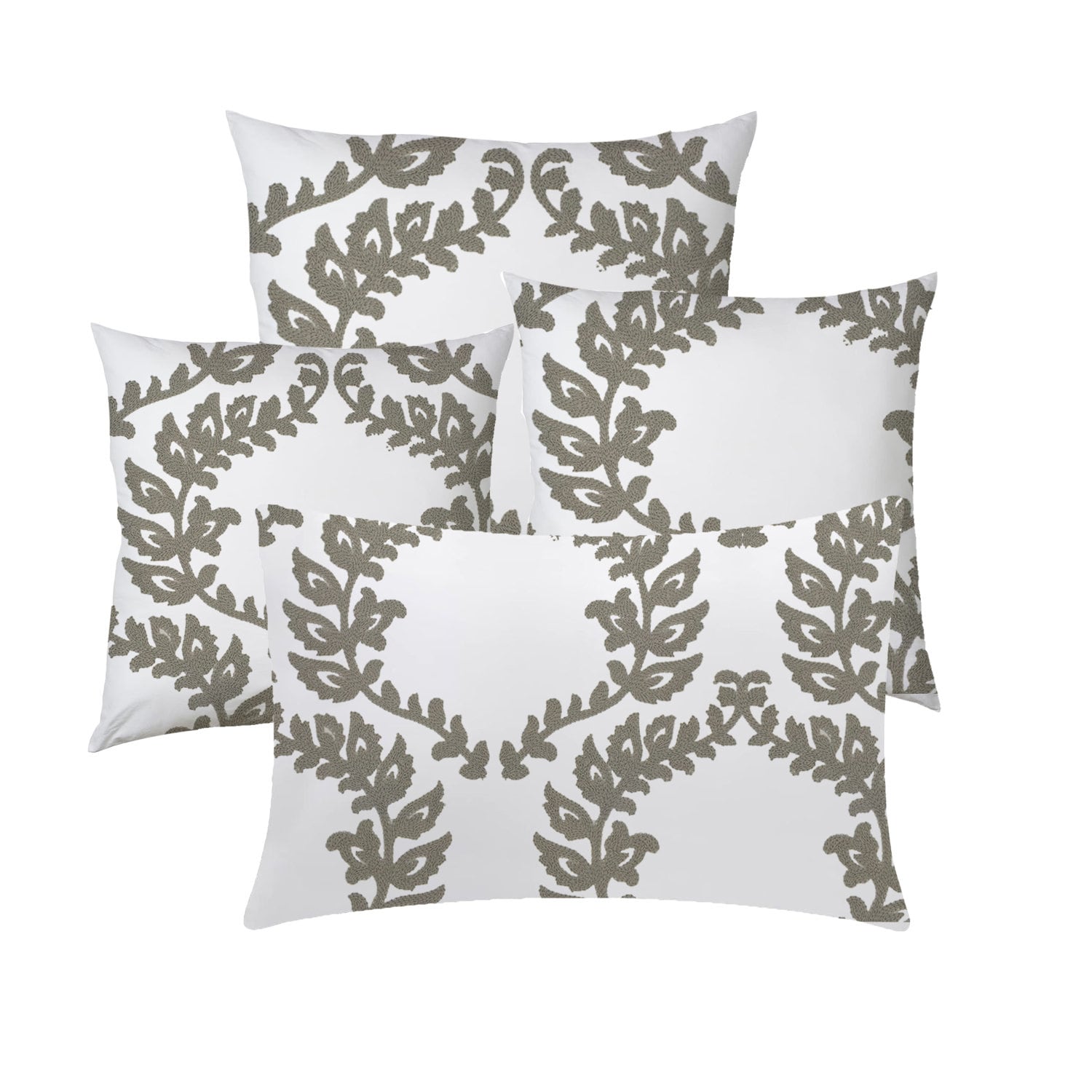 Pandora  - Set of 4 Pieces | Cotton Linen Fabric | Crewel Embroidered | Pillow/Cushion Cover Set | With or Without Insert-3