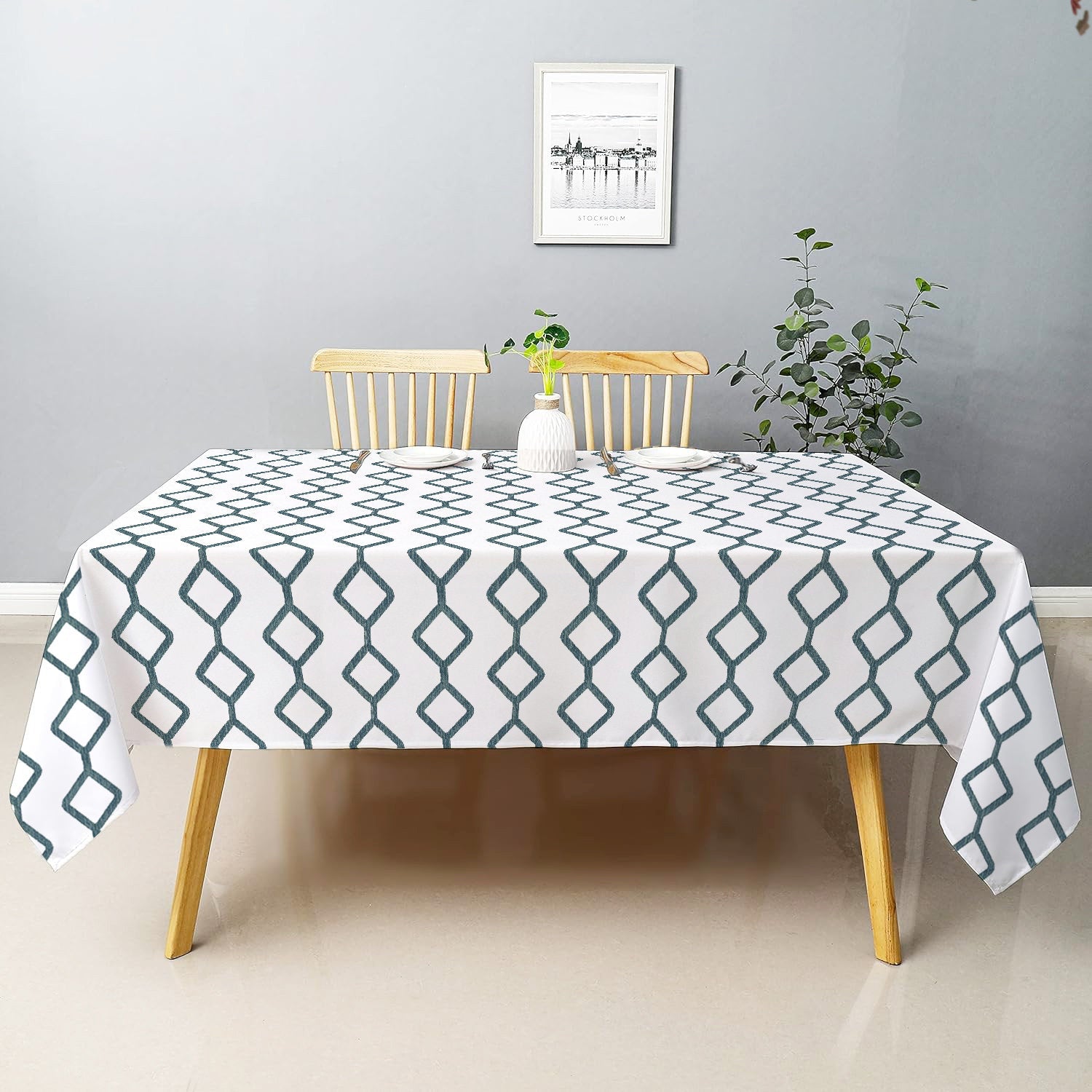 Zinnia - Crewel Embroidered Tablecloth | Linen Cotton Mix | Soft | Handmade | Cotton Linen Backing | Customisable Sizes-0