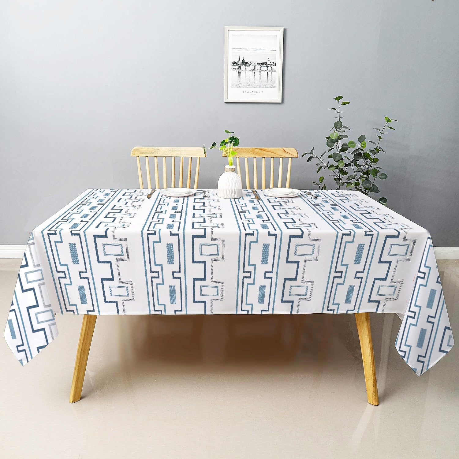 Elowen- Crewel Embroidered Tablecloth | Linen Cotton Mix | Soft | Handmade | Cotton Linen Backing | Customisable Sizes-0