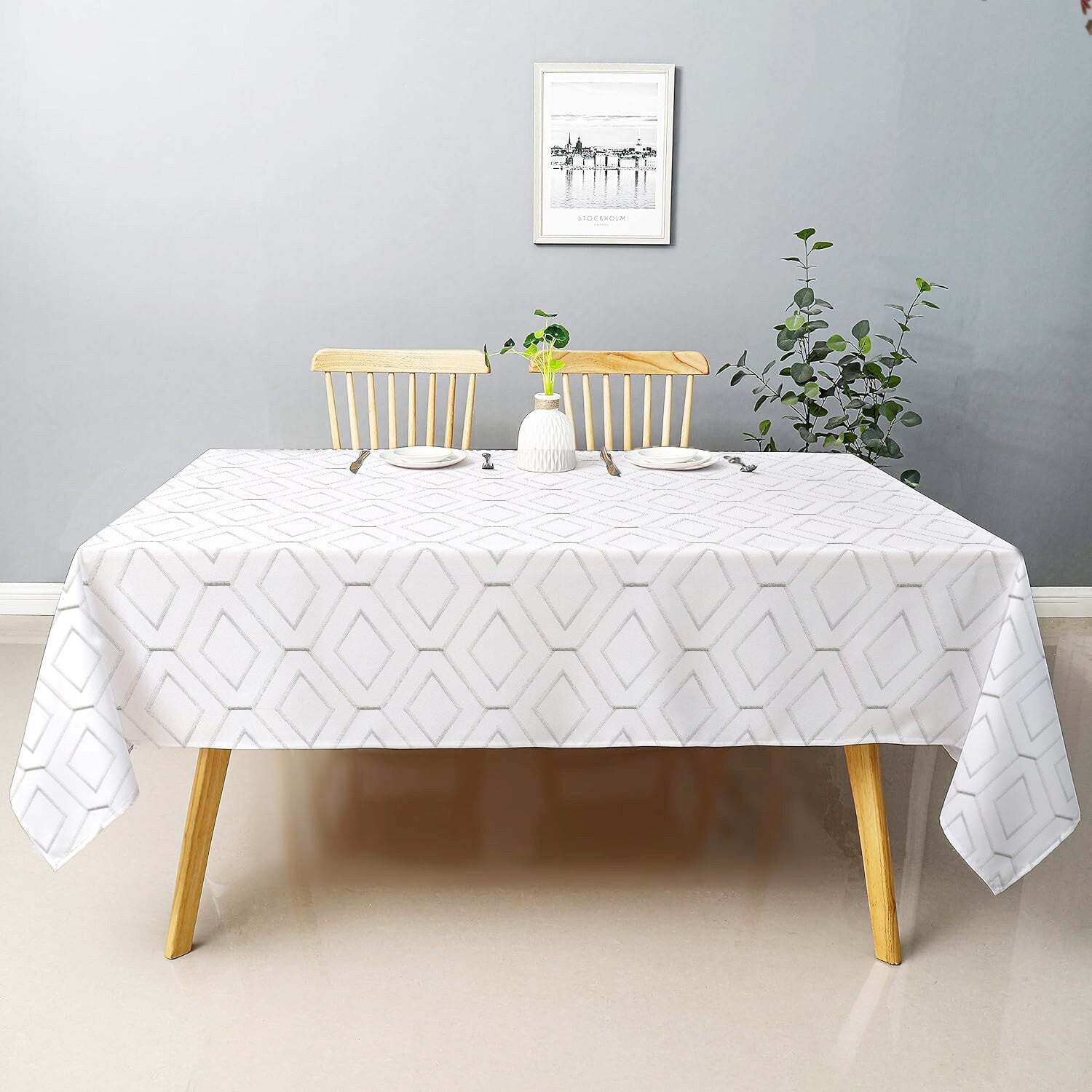 Ember- Crewel Embroidered Tablecloth | Linen Cotton Mix | Soft | Handmade | Cotton Linen Backing | Customisable Sizes-0