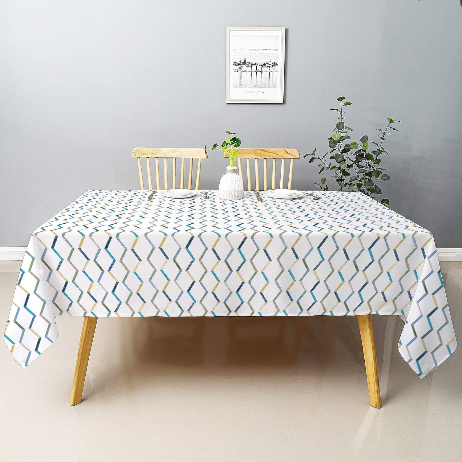 Evania- Crewel Embroidered Tablecloth | Linen Cotton Mix | Soft | Handmade | Cotton Linen Backing | Customisable Sizes-0