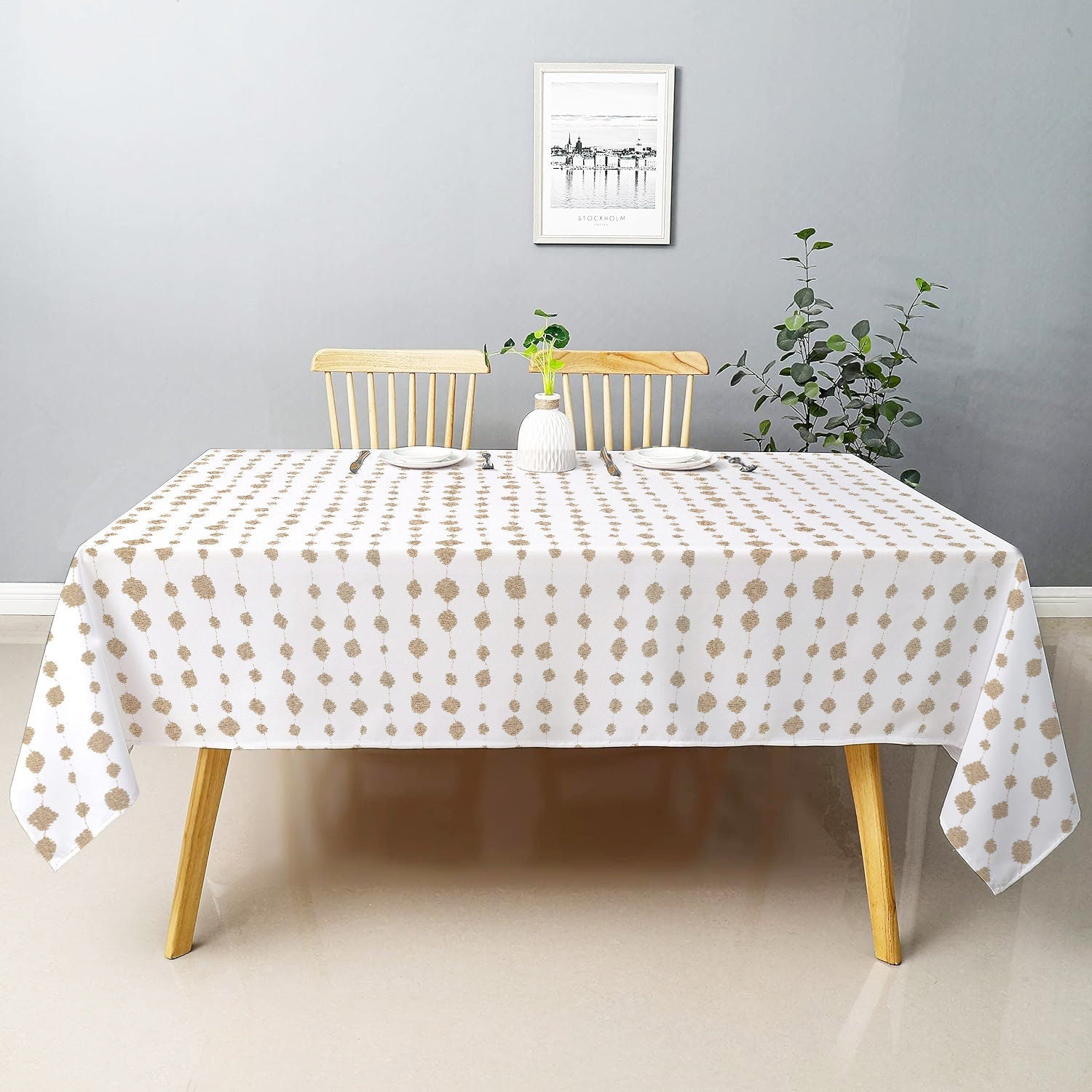 Aveline- Crewel Embroidered Tablecloth | Linen Cotton Mix | Soft | Handmade | Cotton Linen Backing | Customisable Sizes-0