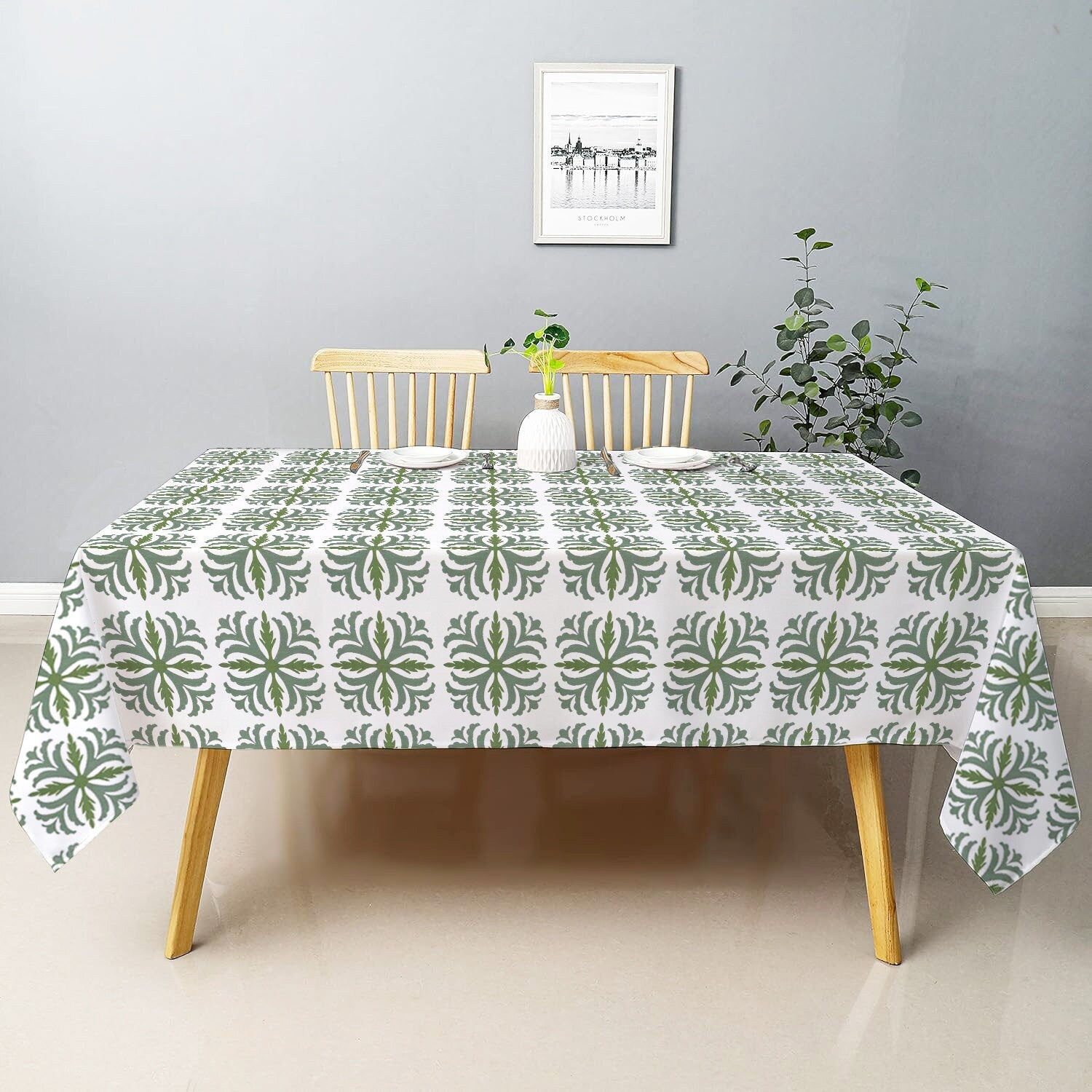 Anastasia- Crewel Embroidered Tablecloth | Linen Cotton Mix | Soft | Handmade | Cotton Linen Backing | Customisable Sizes-0