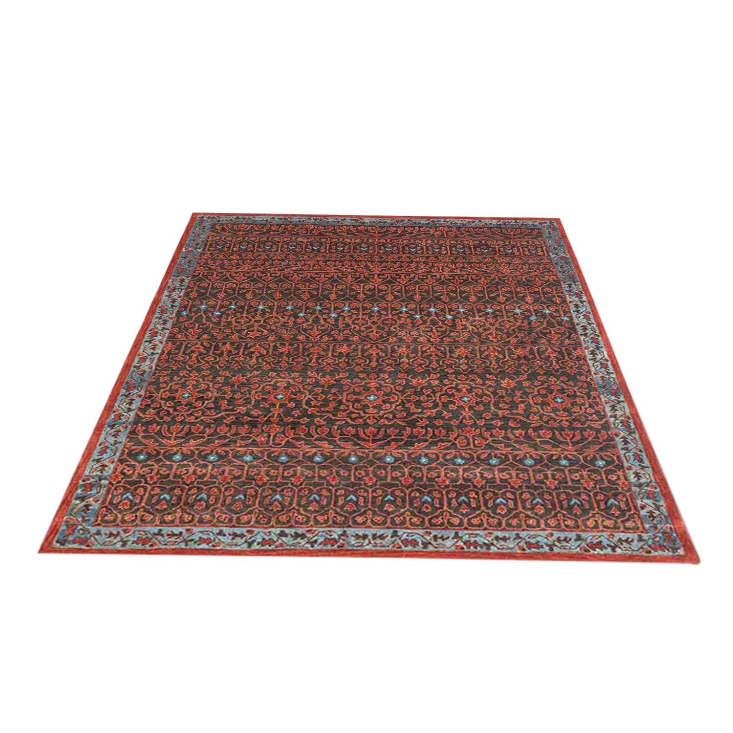 Razdan - Handcrafted Rug/Carpet | Pure Wool | Hand Tufted | High Pile | High Density | Yarn Dyed | Red, Black, Blue-4