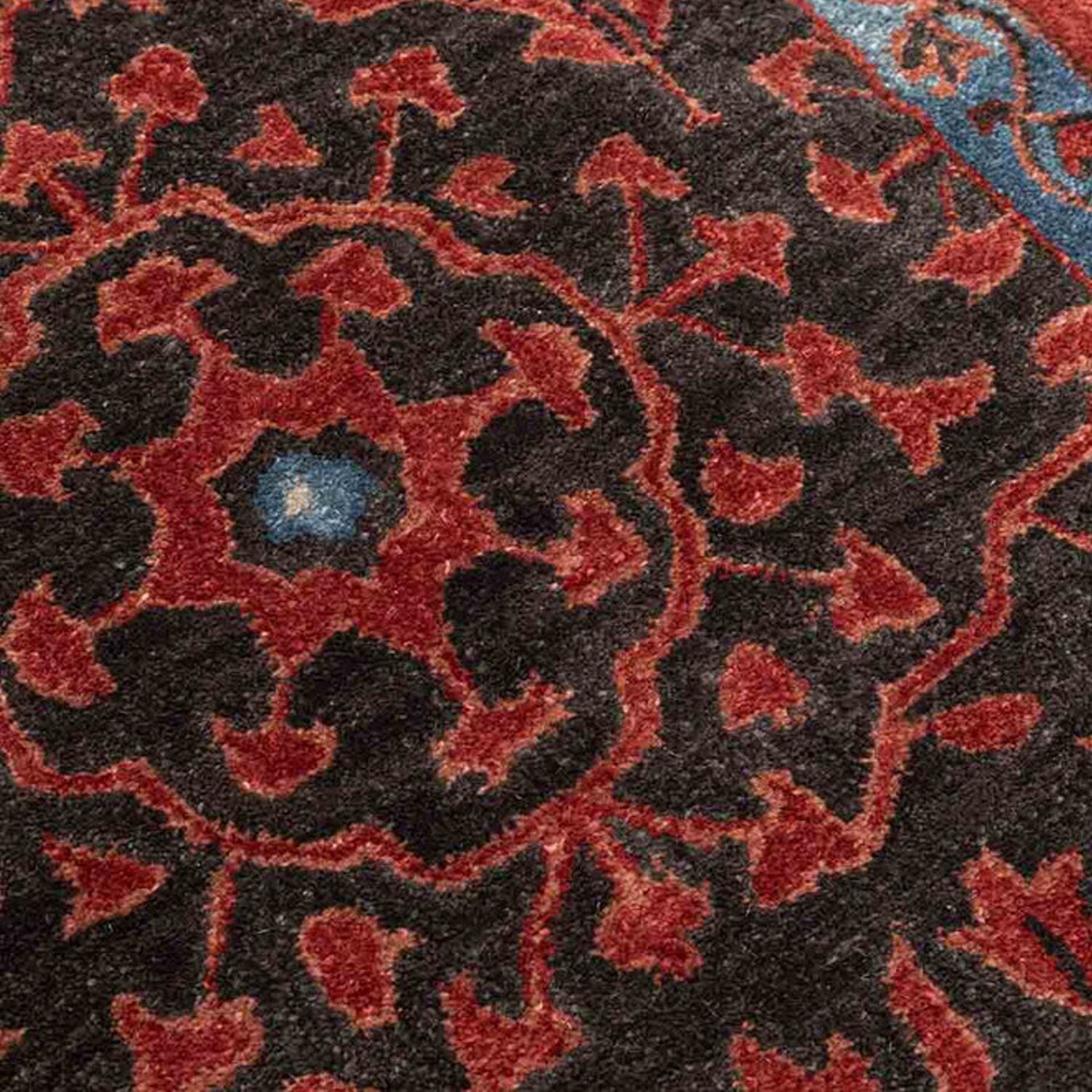 Razdan - Handcrafted Rug/Carpet | Pure Wool | Hand Tufted | High Pile | High Density | Yarn Dyed | Red, Black, Blue-2