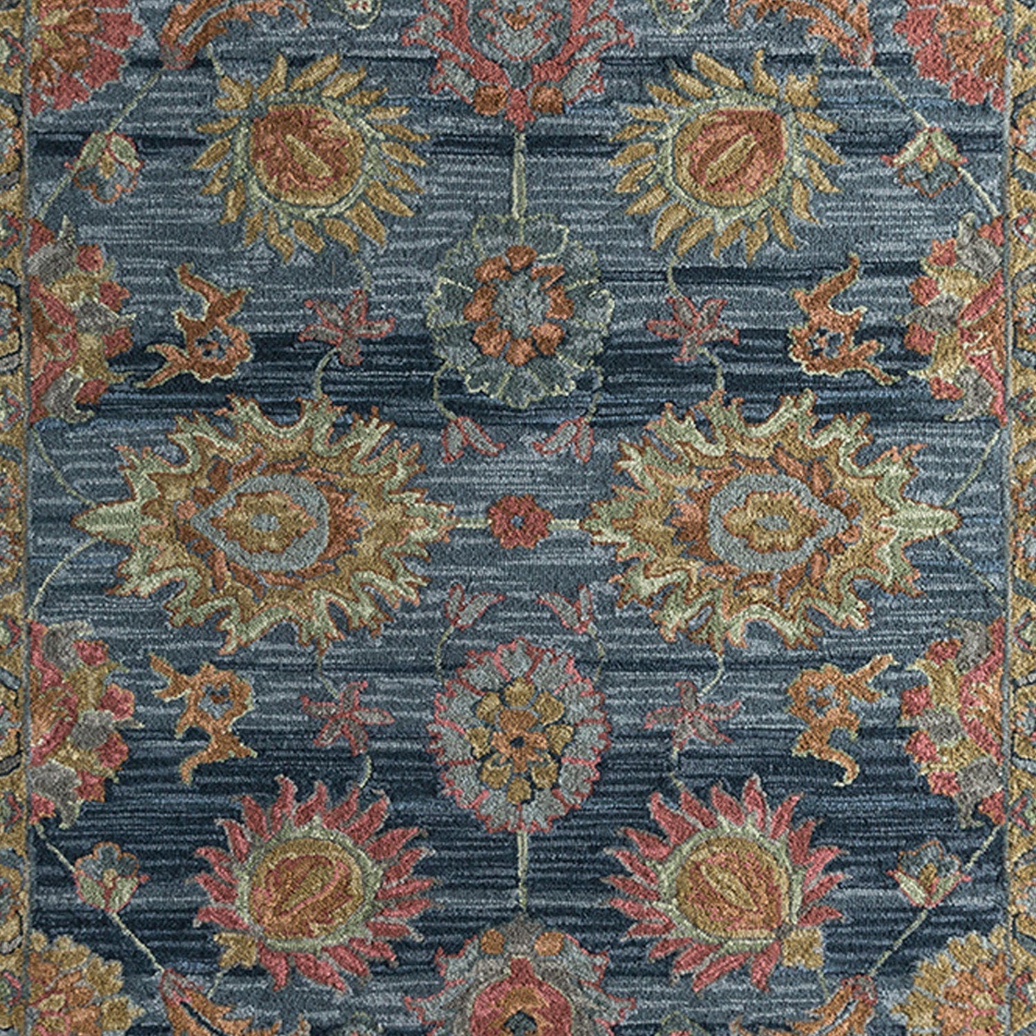 Aziz - Handcrafted Rug/Carpet | Pure Wool | Hand Tufted | High Pile | High Density | Yarn Dyed | Blue, Pink, Yellow-4