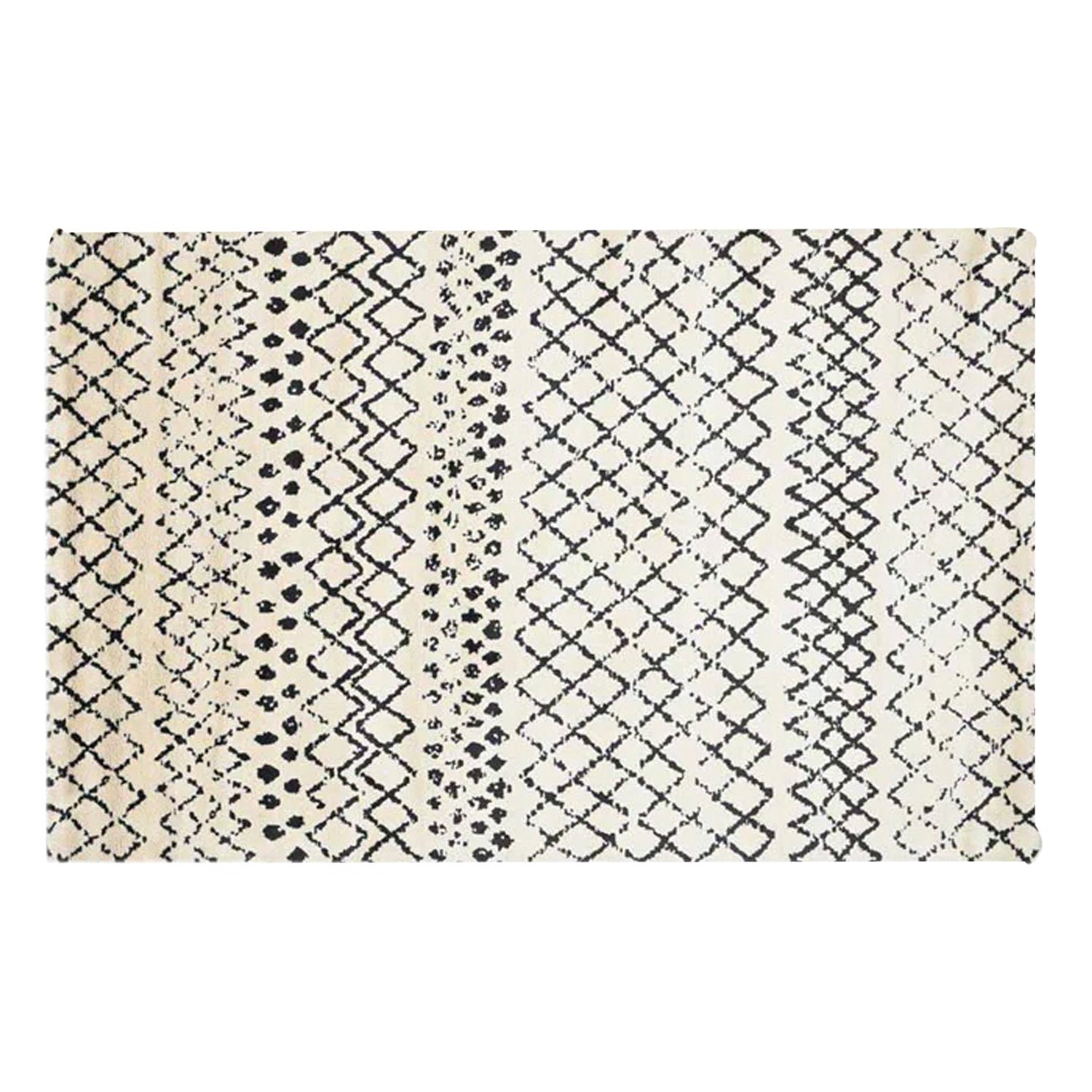 Cream and Black - Handcrafted Rug/Carpet | Pure Wool | Hand Tufted | High Pile | High Density | Yarn Dyed-4