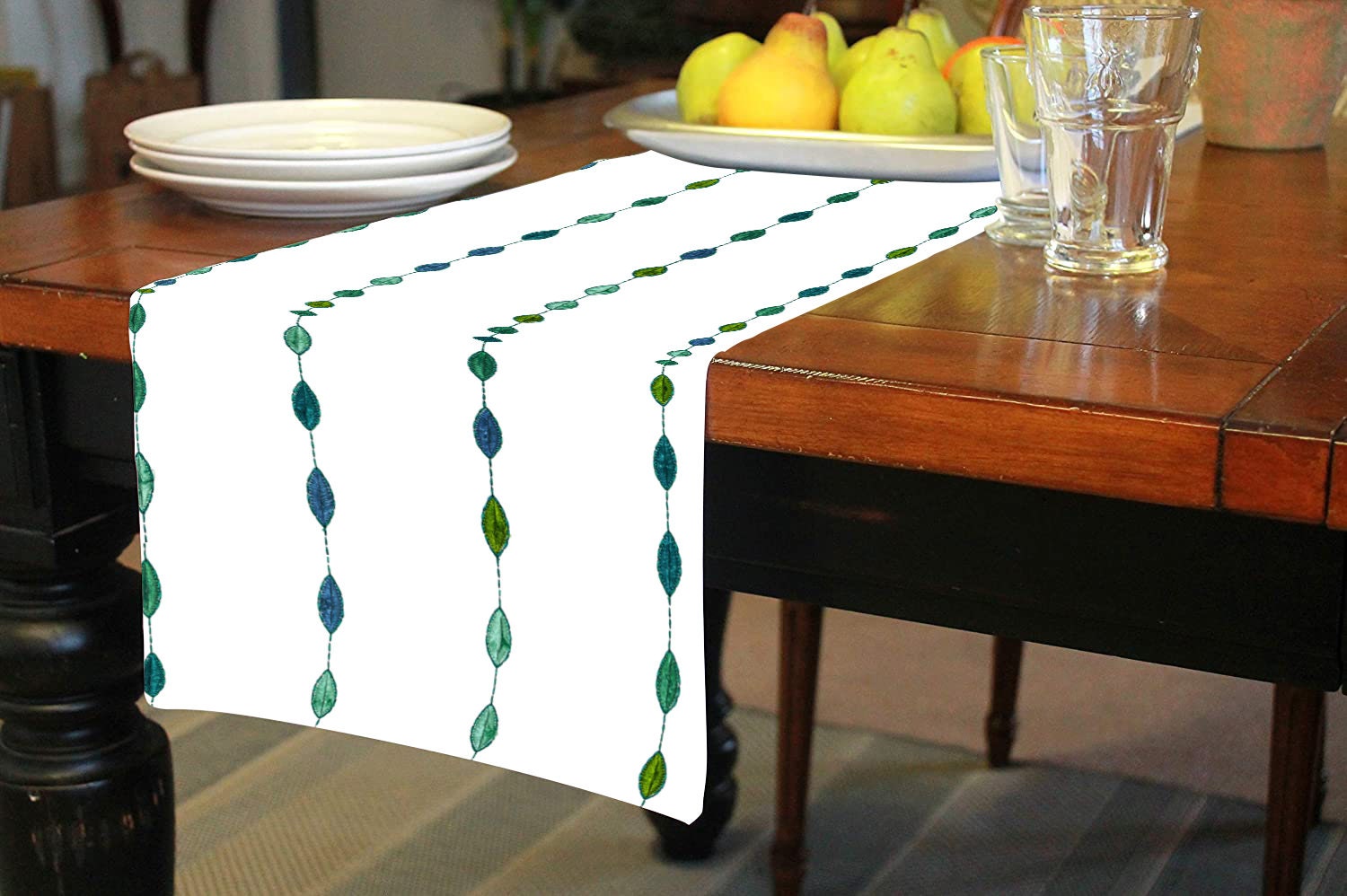 Marigold- Crewel Embroidered Table Runner | Linen Cotton Mix | Soft | Handmade | Cotton Linen Backing | Customisable Sizes-1