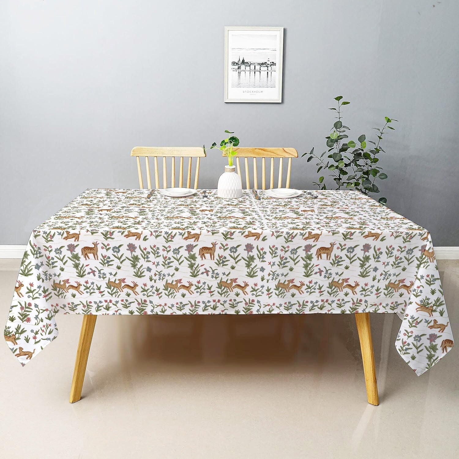 Joy  - Crewel Embroidered Tablecloth | Linen Cotton Mix | Soft | Handmade | Cotton Linen Backing | Customisable Sizes-0