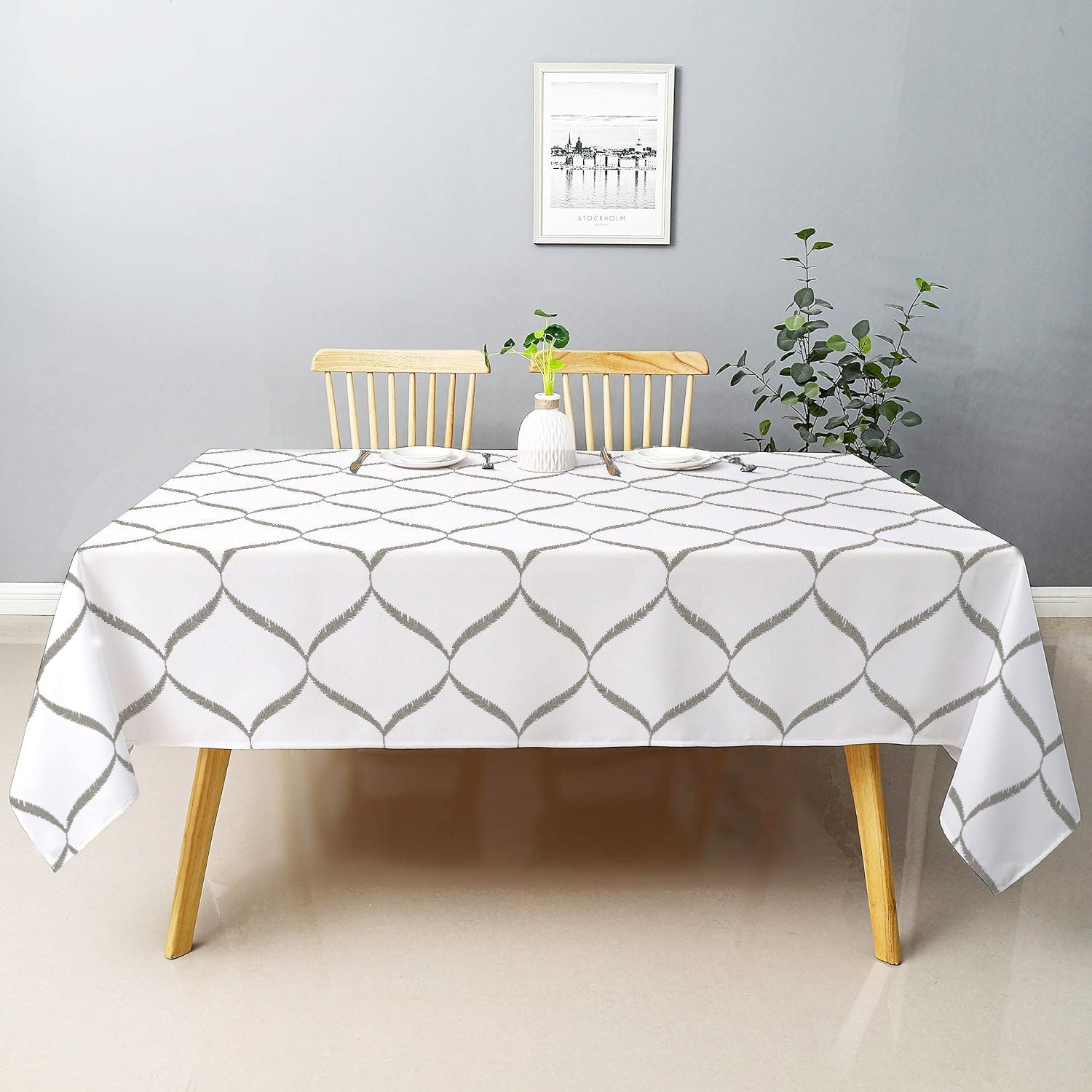 Calliope - Crewel Embroidered Tablecloth | Linen Cotton Mix | Soft | Handmade | Cotton Linen Backing | Customisable Sizes-0