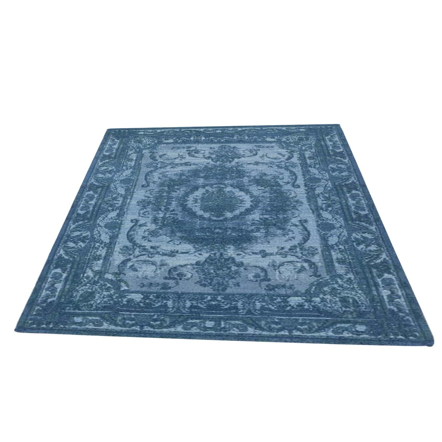 Yazdan - Handcrafted Rug/Carpet | Pure Wool | Hand Tufted | High Pile | High Density | Yarn Dyed | Blue-3