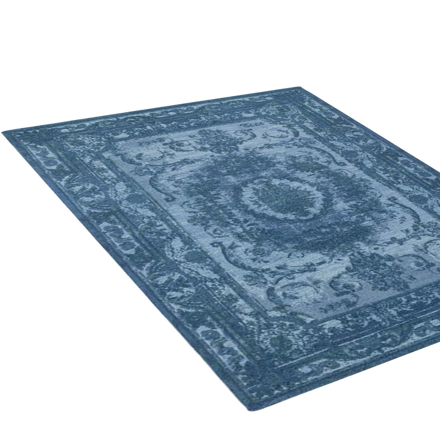 Yazdan - Handcrafted Rug/Carpet | Pure Wool | Hand Tufted | High Pile | High Density | Yarn Dyed | Blue-1