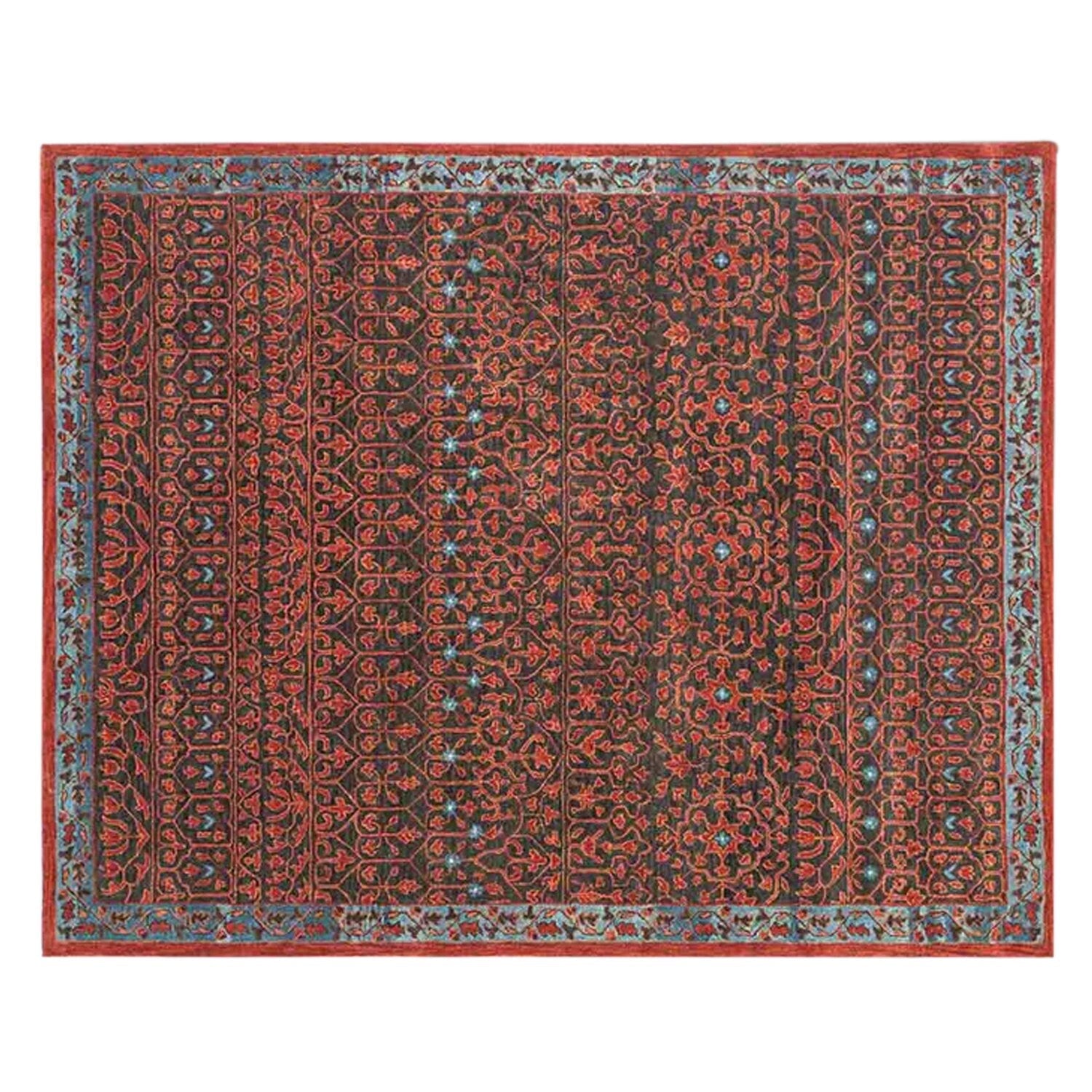 Razdan - Handcrafted Rug/Carpet | Pure Wool | Hand Tufted | High Pile | High Density | Yarn Dyed | Red, Black, Blue-3