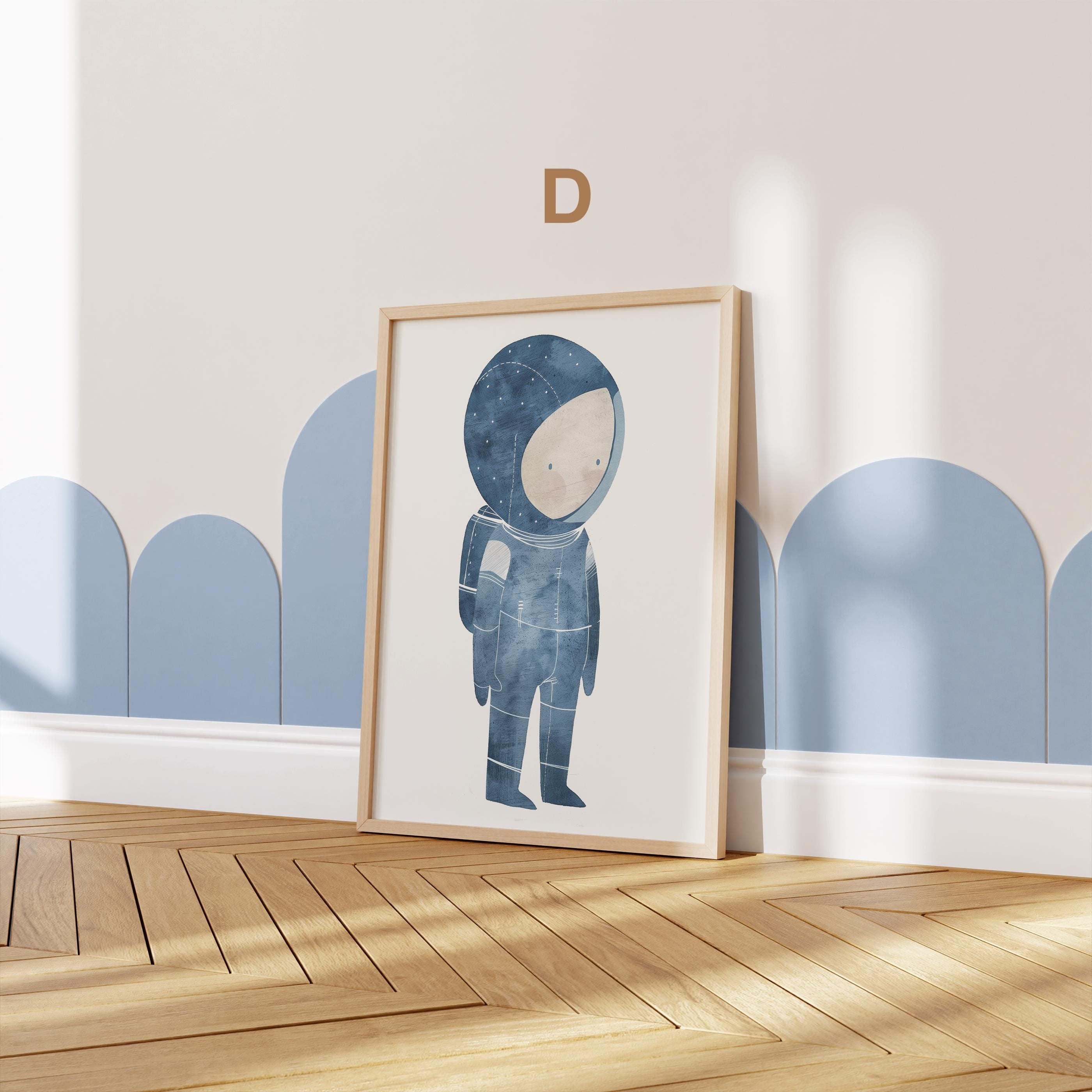 Astronaut Poster Kinderzimmer · Geschenkidee für Kinder · Kinderzimmer Deko  · Weltraum Rakete & Planeten · Deko Print ohne Rahmen-5
