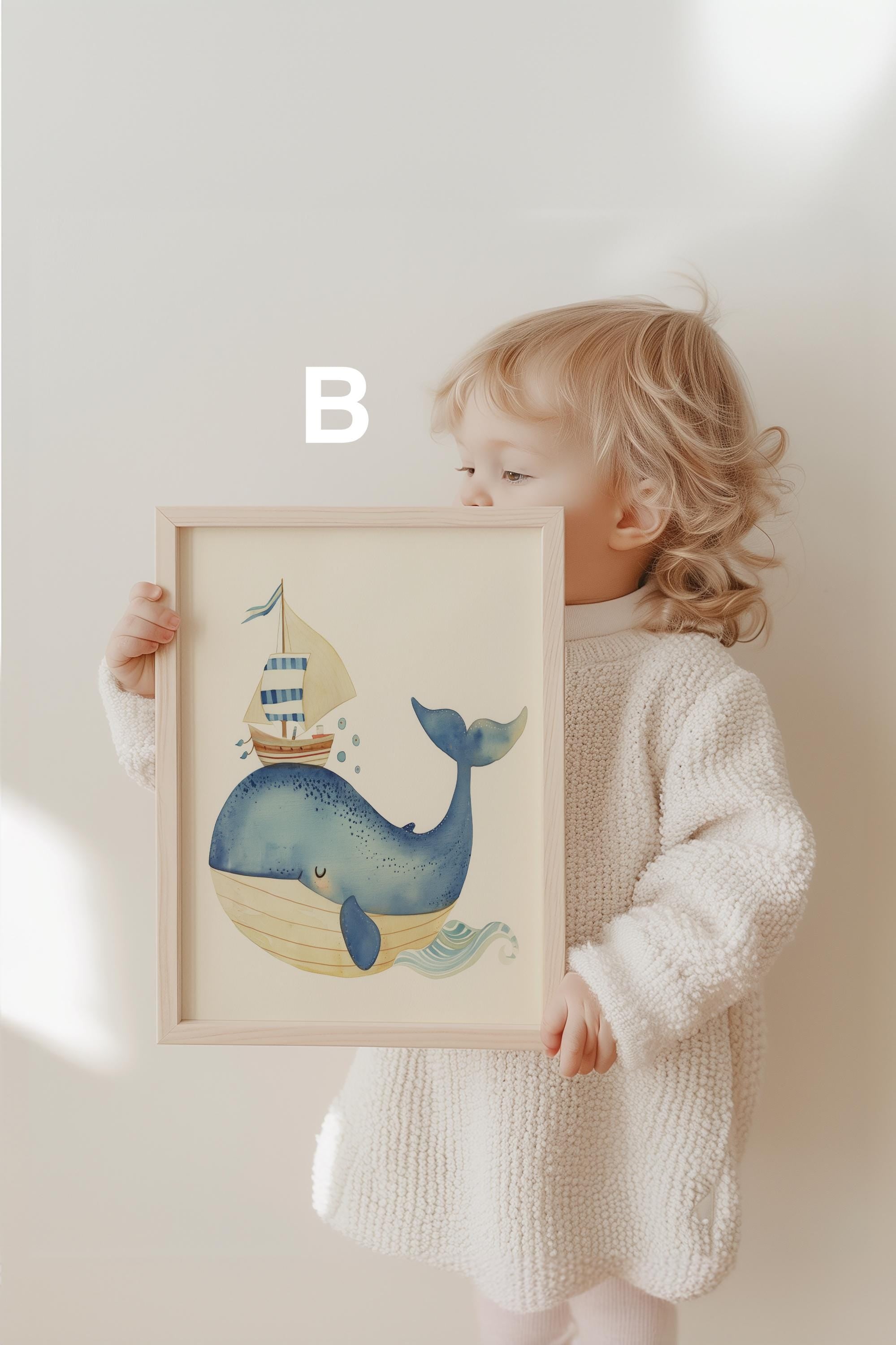 Wal Poster Kinderzimmer · Geschenkidee für Kinder ·Märchenhafte Ozeane · Traumhaftes Wal Abenteuer · Kind trifft Wal ·Deko Print ohne Rahmen-3