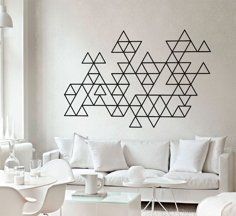 Geometric Wall Decal - Triangles - Wall Art - Minimalist Art - Modern Decor - Mid Century - Wall Decals - Wall Stickers - SKU:trioutline-0