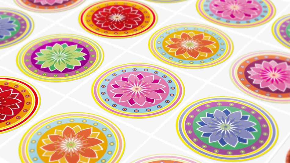 Mandalas, Tile Stickers, Carrelage Adhésif, Fliesenaufkleber, Tile Decals, Bathroom Tiles, Kitchen Tiles, Stair Riser, PACK of 24 - SKU:MAA-2