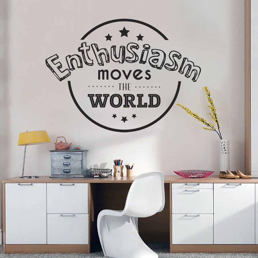 Enthusiasm, Office Wall Art, Wall Decals, Wall Art, Wall Stickers, Office Walls, Inspirational Quotes, Motivational Decals - SKU:EntMo-0