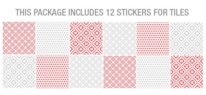 Stickers Escalier, Peel and Stick Tile, Carrelage Adhésif, Fliesenaufkleber, Tile Decal, Fliesenstickers, Fliesendeko, Pack of 24- SKU:PVCRA-2