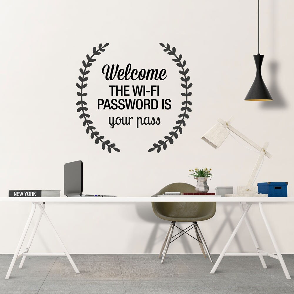 WIFI, Decal, Sticker, Wifi Password, Wifi Sign, Wifi Password Sign, Guest Room, Guest Room Sign, Guest Room Art, Guest Room Decor - SKU:WIFI-0