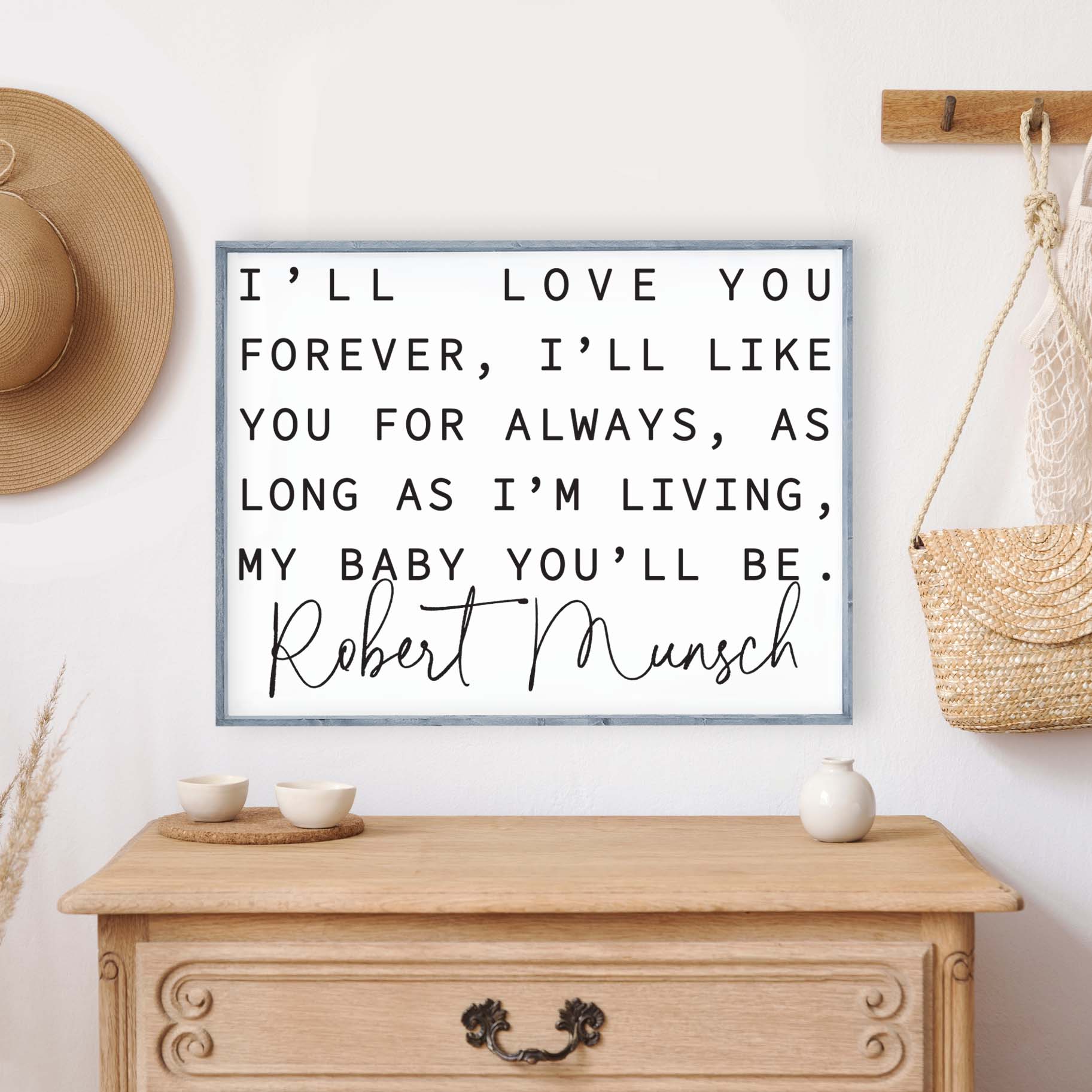 I'll Like You Forever Robert Munsch Wood Sign-2