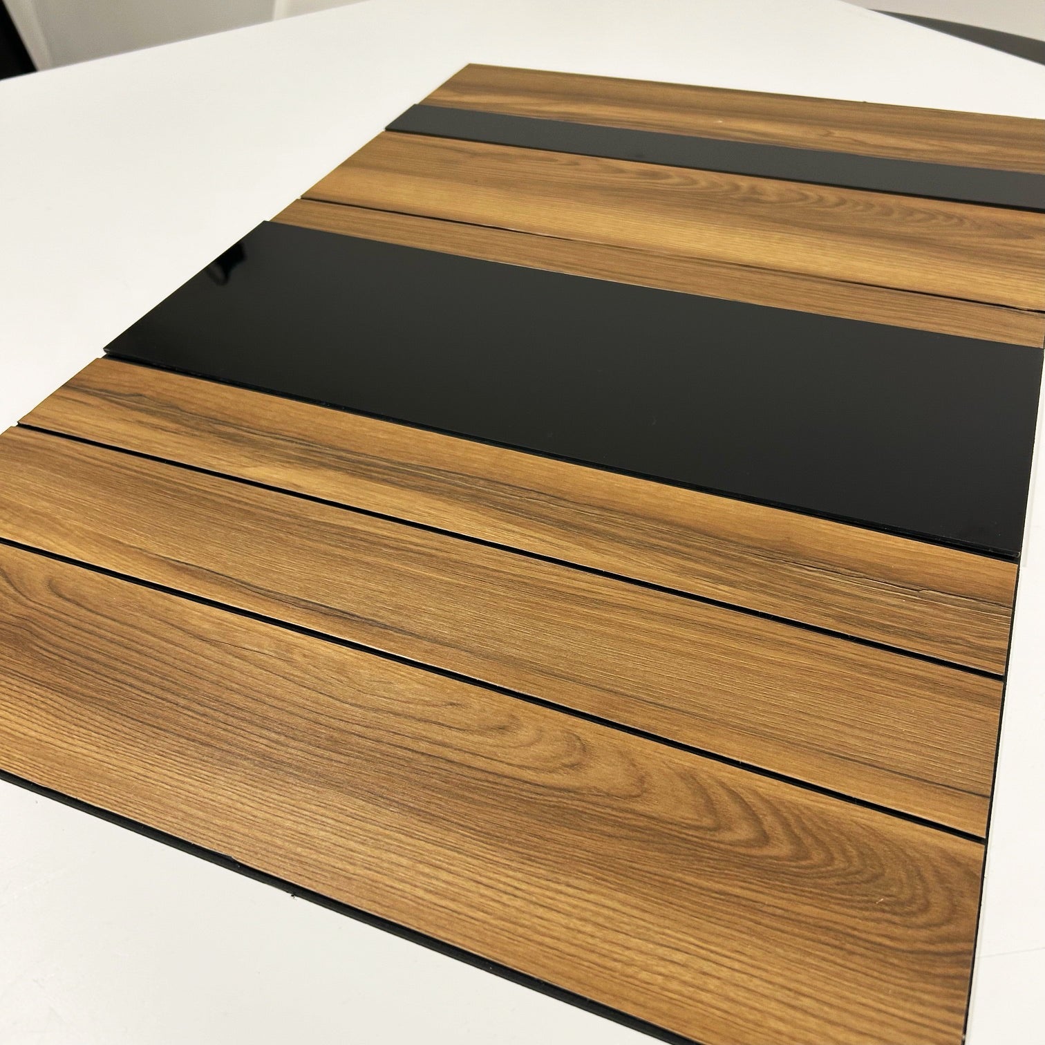 Dark Wood and Black Mirror Gloss 3D Wall Panels-4