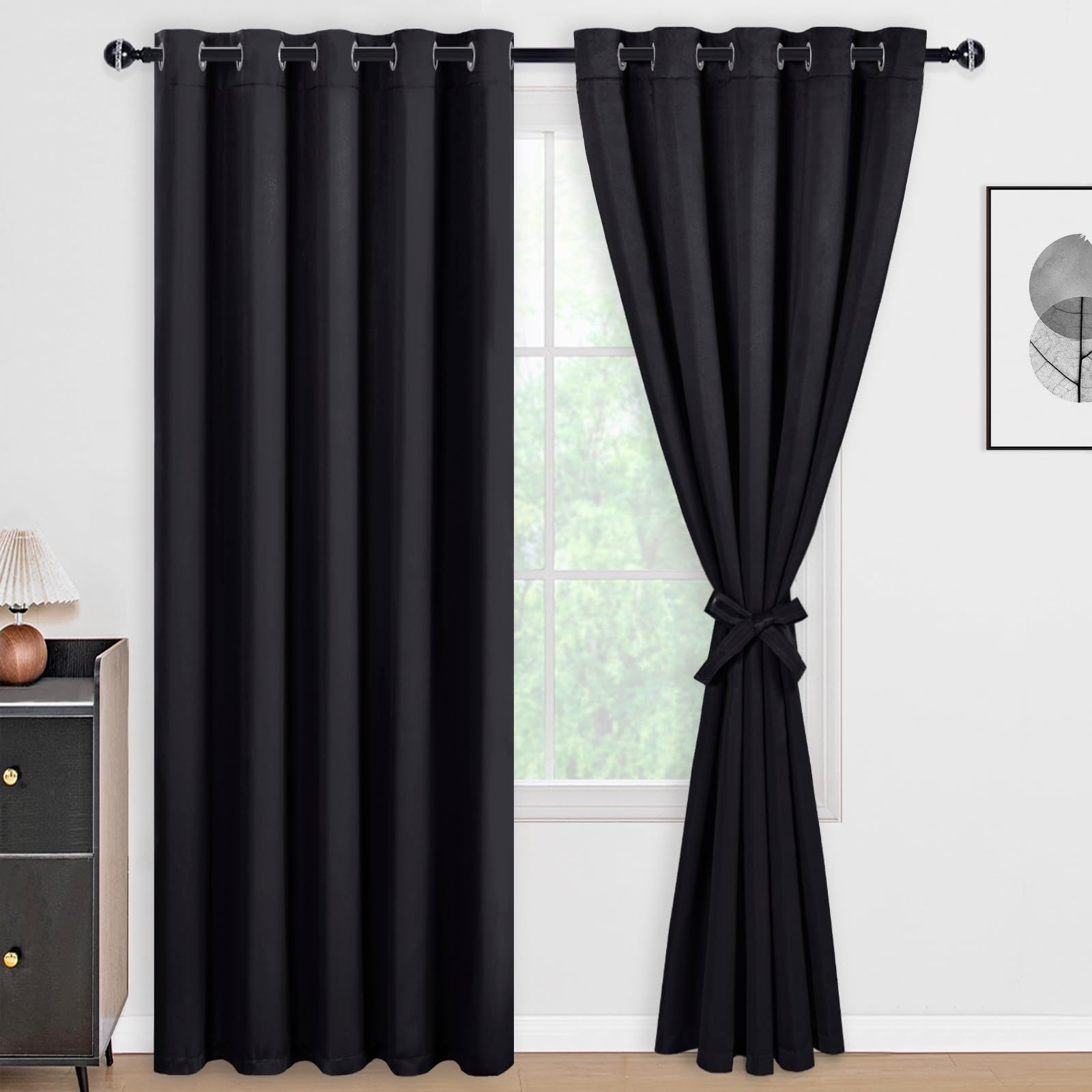 DWCN 100% Blackout Curtains, Set of 2 Panels-11
