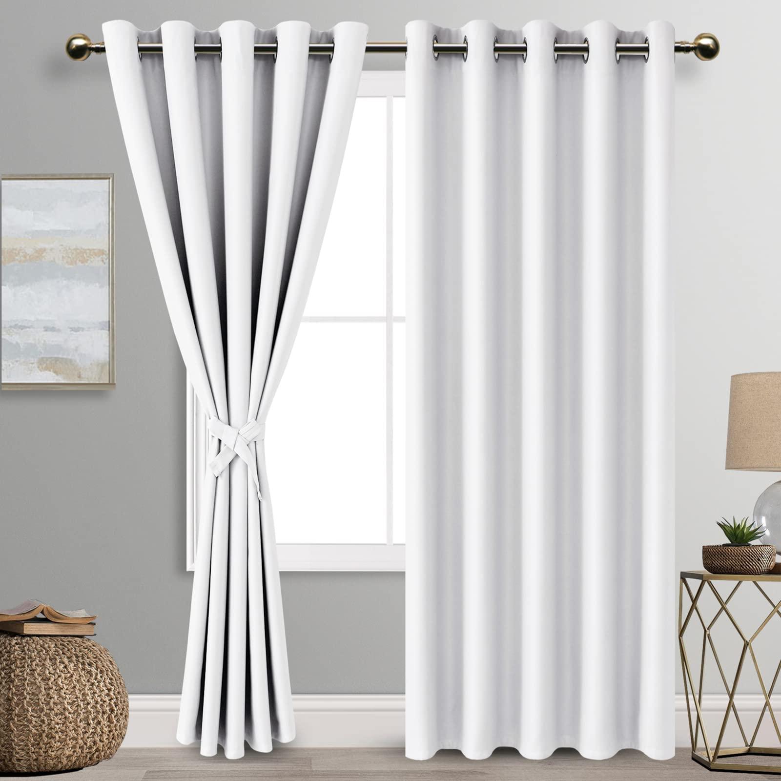 DWCN Blackout Curtains with Tiebacks, Set of 2 Panels-8