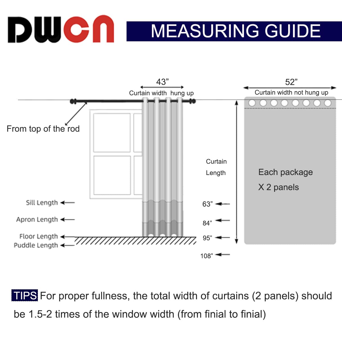 DWCN 100% Blackout Curtains with Grommet Top Design-1