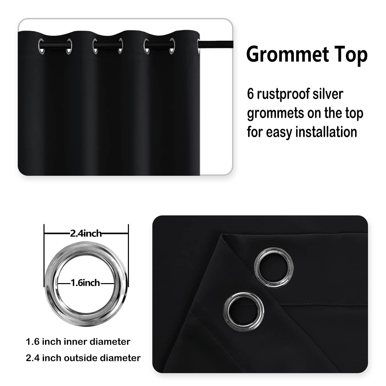 DWCN Blackout Curtains with Tiebacks, Set of 2 Panels-4