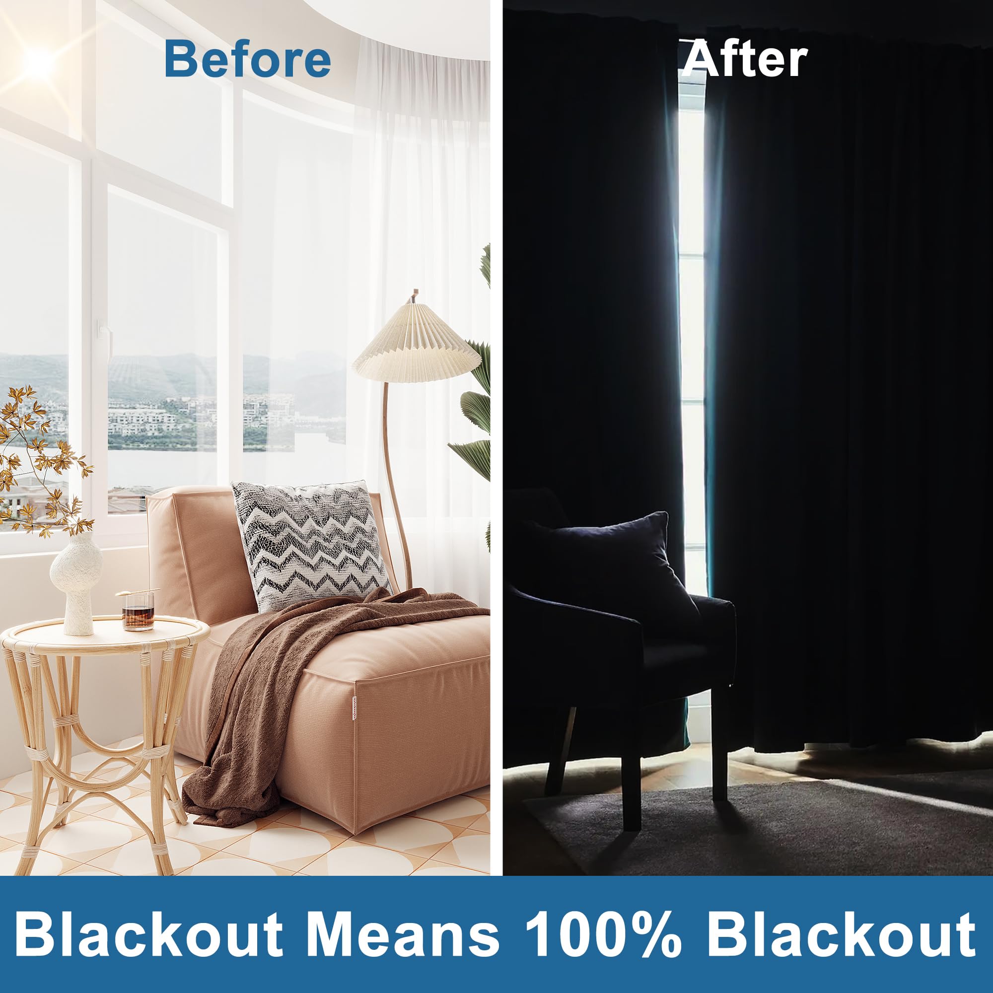 DWCN 100% Blackout Curtains with Grommet Top Design-2