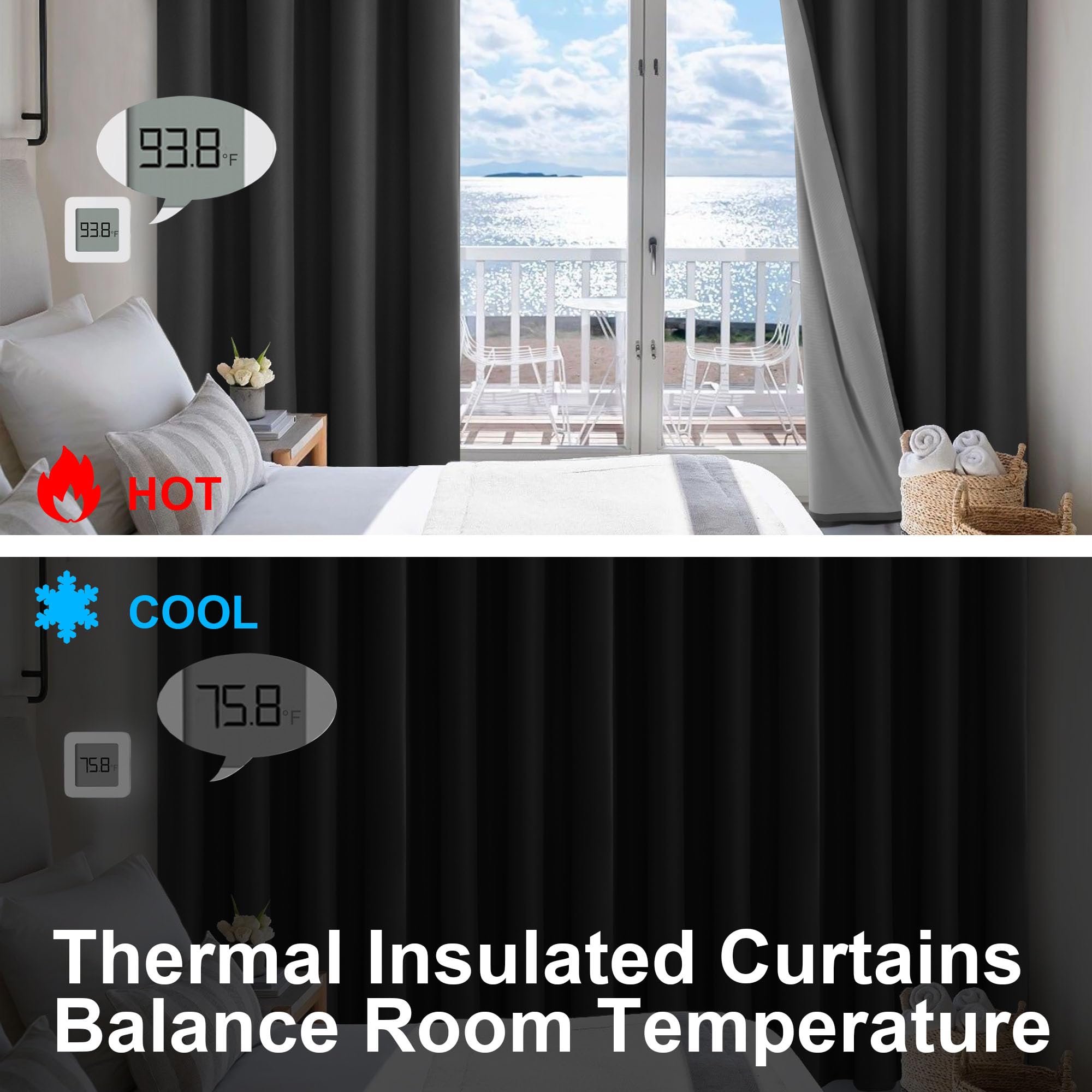 DWCN 100% Blackout Curtains with Grommet Top Design-3