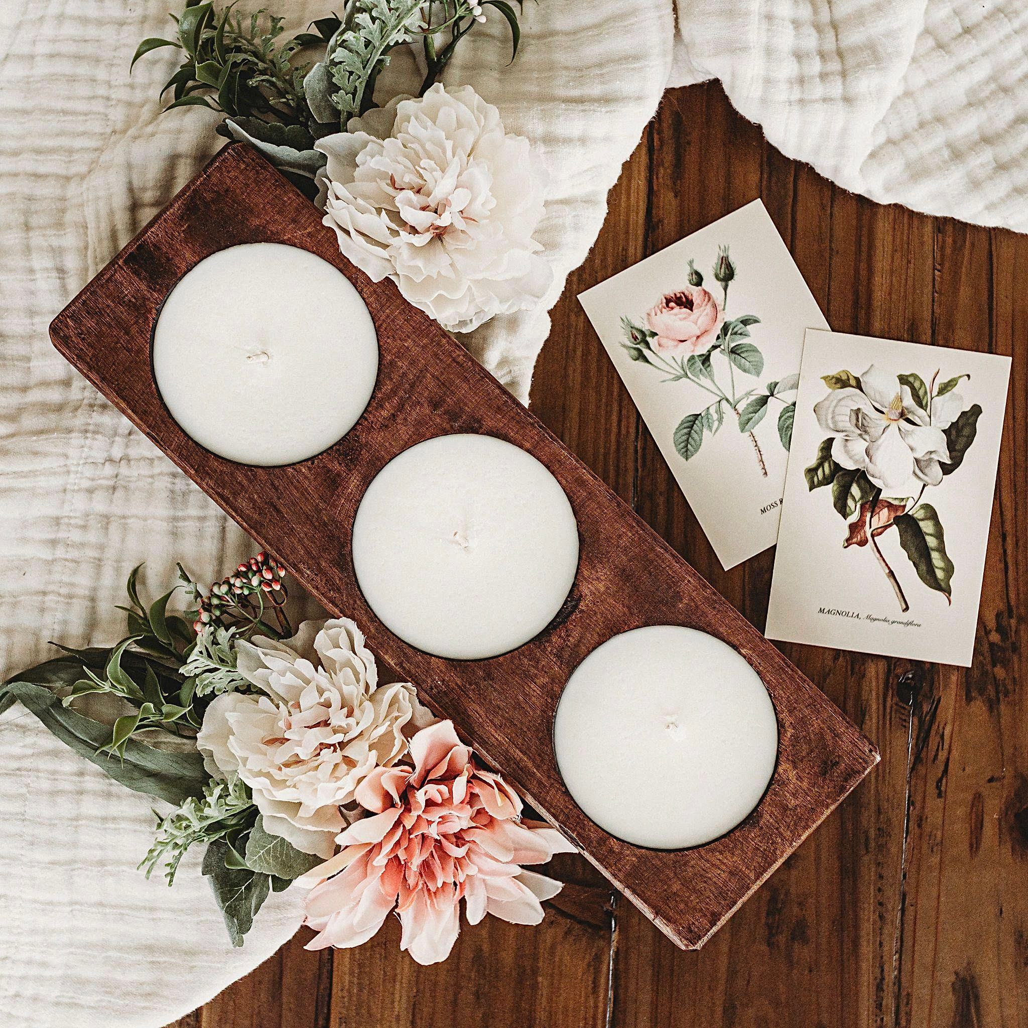 Rustic Farmhouse Candle Centerpiece Home Decor-0