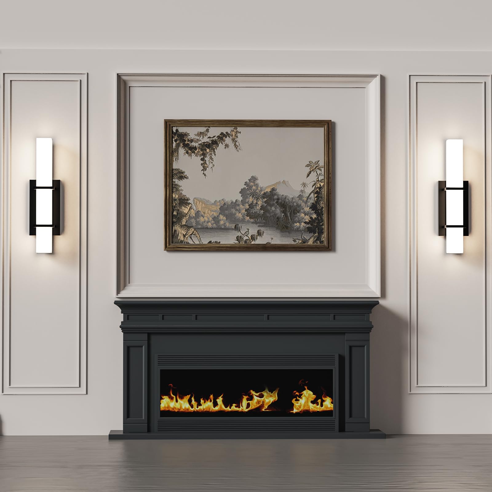 Set of 2 Modern 17.6 Inch Wall Sconces, 3 Color Temperatures for Indoor & Outdoors-3