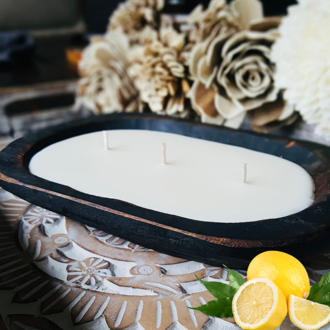 Black Dough Bowl Fresh Squeezed Lemons Scent-0