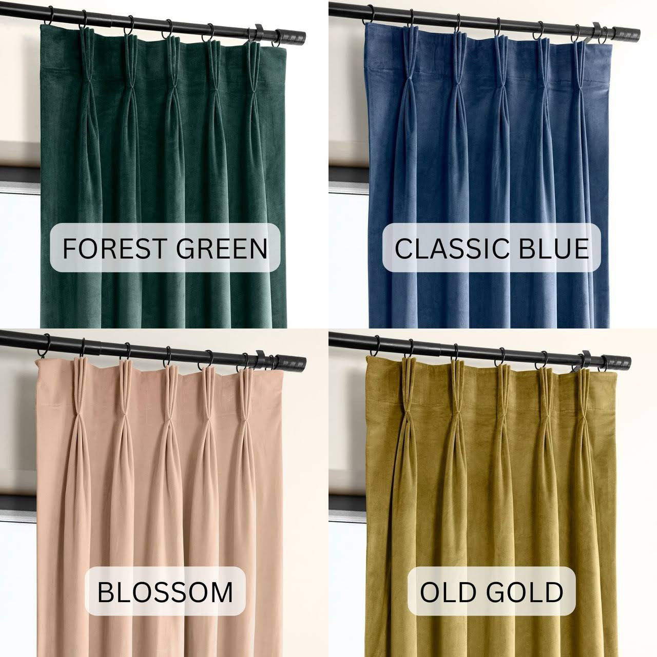 Luxury Velvet Pinch Pleat Curtains  | OEKO-Tex Certified | Blackout/Light Filtering-4