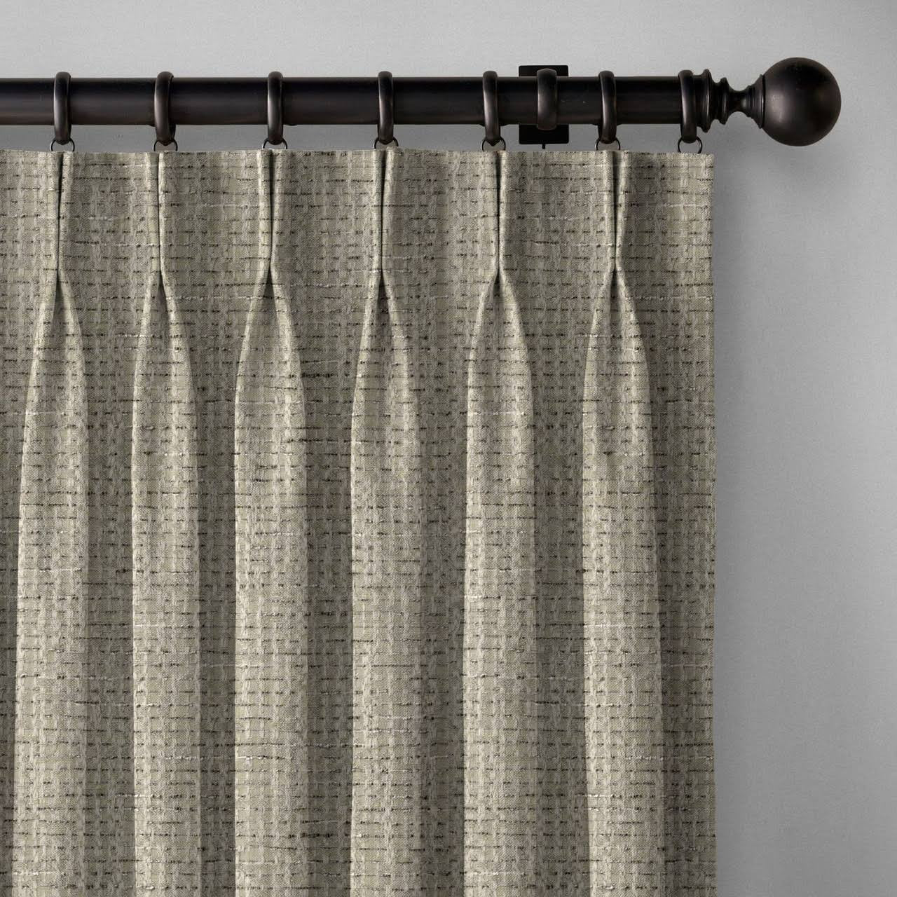 Bespoke Textured Weave Cotton Linen Curtains | Grid/Checks Pattern | Pinch Pleat & Euro Pleat Options | Custom Sizes-0