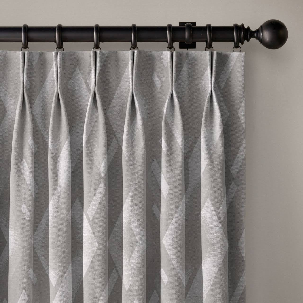 Geometric Rhombus Pure Linen Curtains | Pinch Pleat & Euro Pleats | Standard & Custom Sizes-0