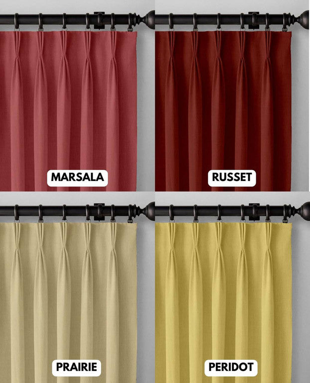 Organic Linen Curtains Triple Pinch Pleated | Blackout & Thermal Lining | 36 Colours | The Organic Habitat-4