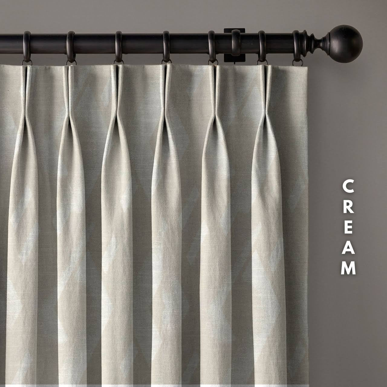 Geometric Rhombus Pure Linen Curtains | Pinch Pleat & Euro Pleats | Standard & Custom Sizes-4